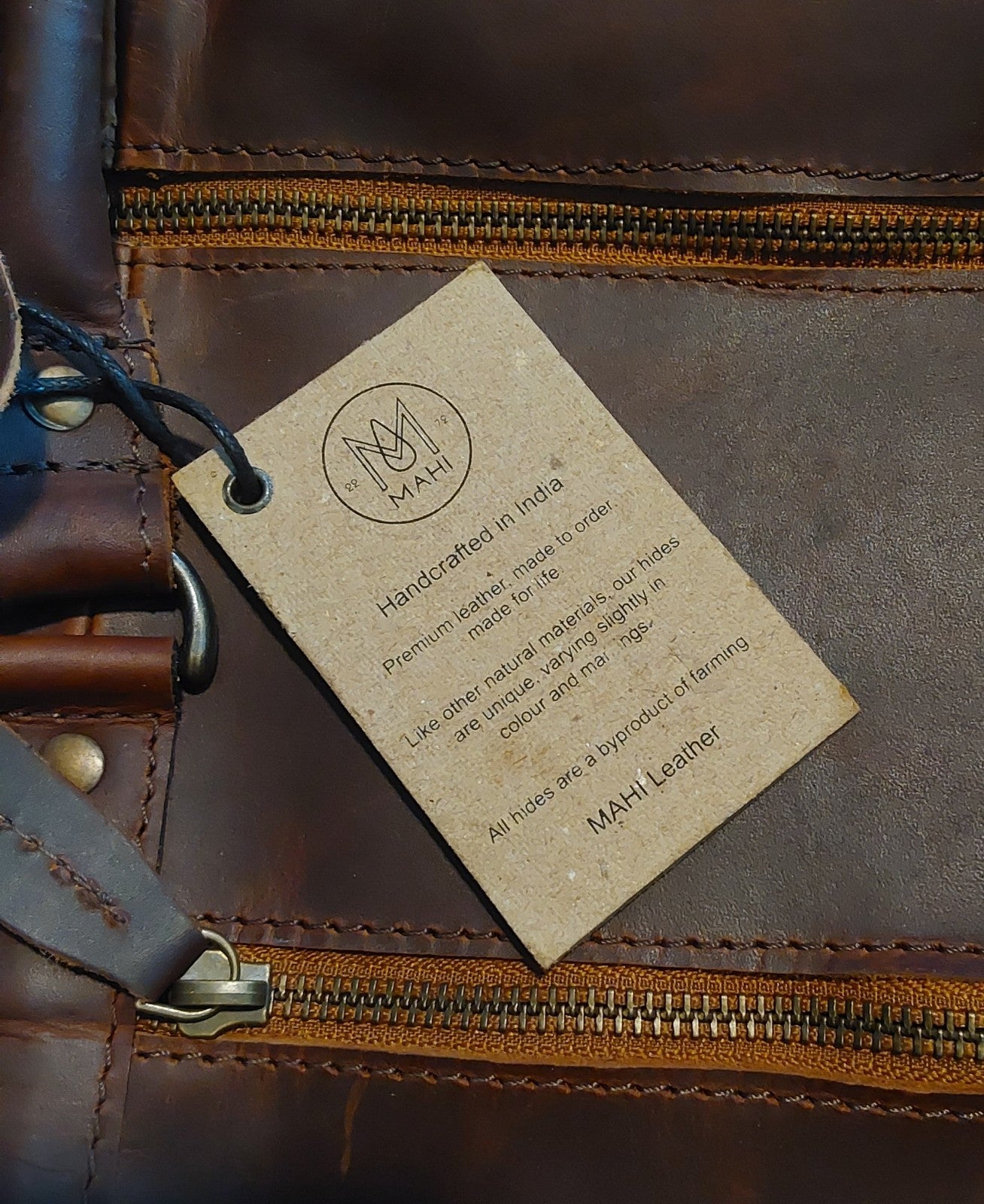 Mahi Leather Duffle Soft Distressed Chocolate Blemished With Logo New🔥🔥🔥