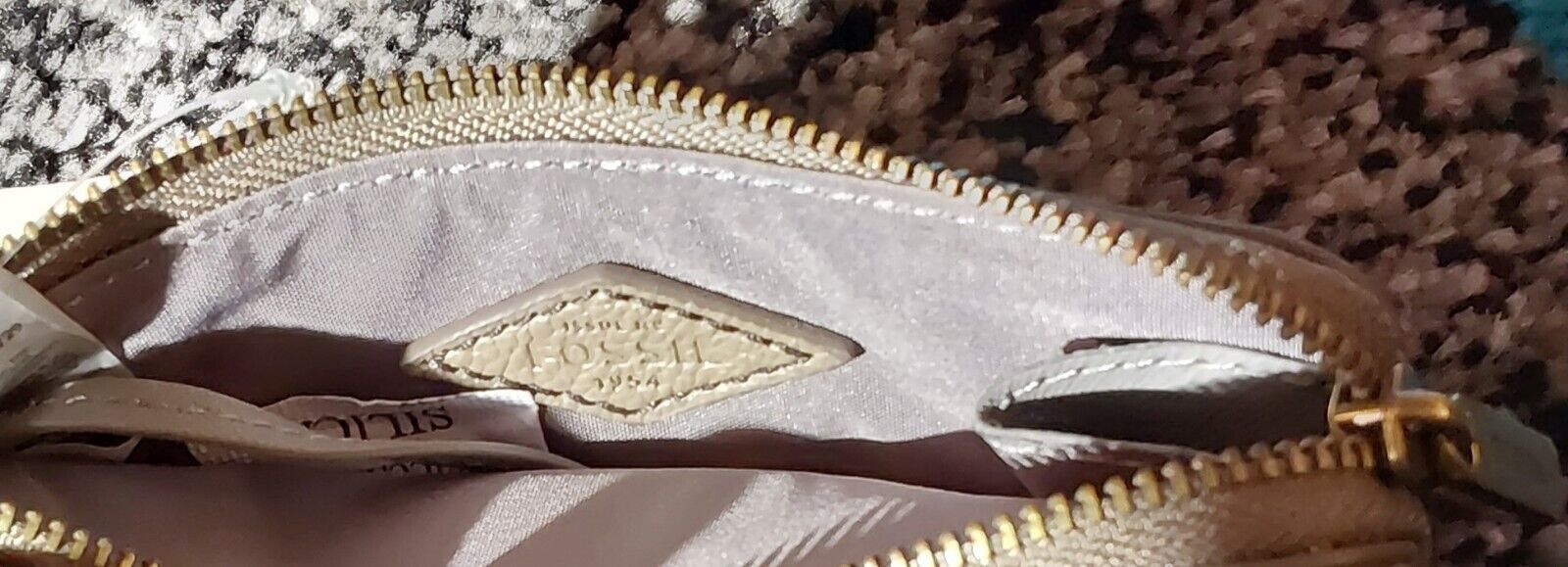 Fossil Jori Zip Card Case Stylish Small Wallet Khaki NWT