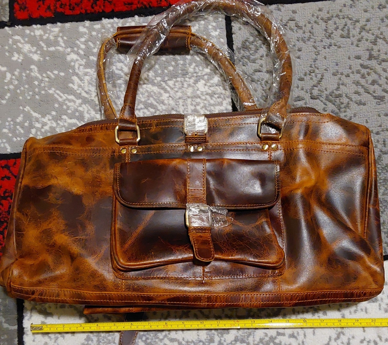 Distressed Brown Leather Duffel Bag Large NEW 🔥🎁🔥