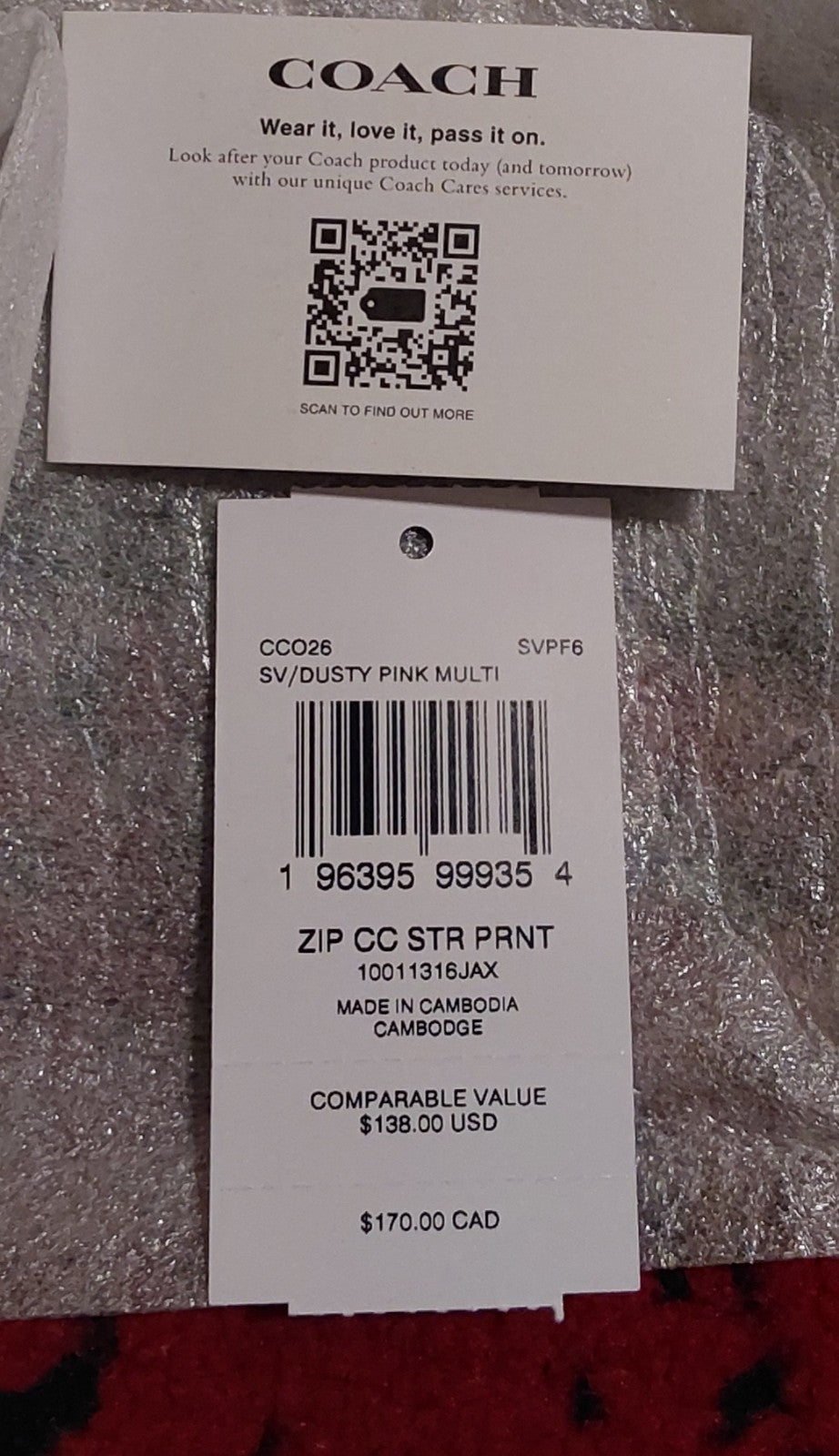 Coach  Zip Card Case Star Print Pink NWT 🔥🔥🔥