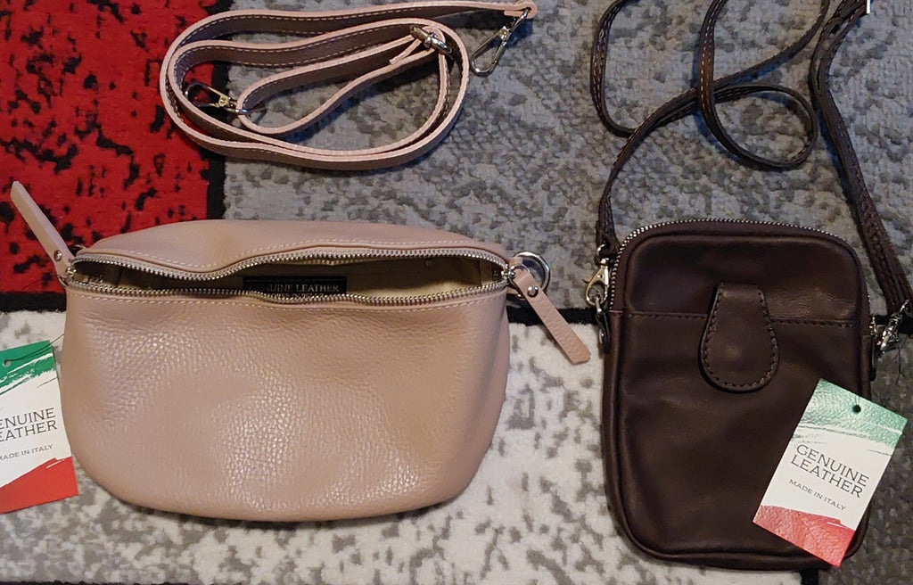Genuine Leather Purse And Crossbody Bags Lot Of 2 Tan & Chocolate NWT 🔥🔥🔥