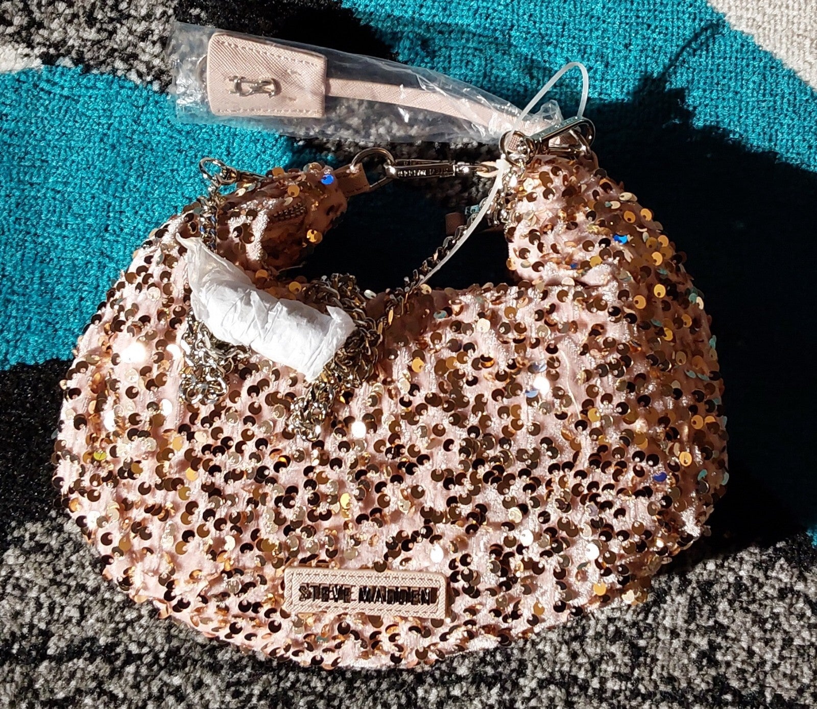 Steve Madden Bbrenda Stylish Sequin Soft Clutch Pink NWT 🔥🔥🔥