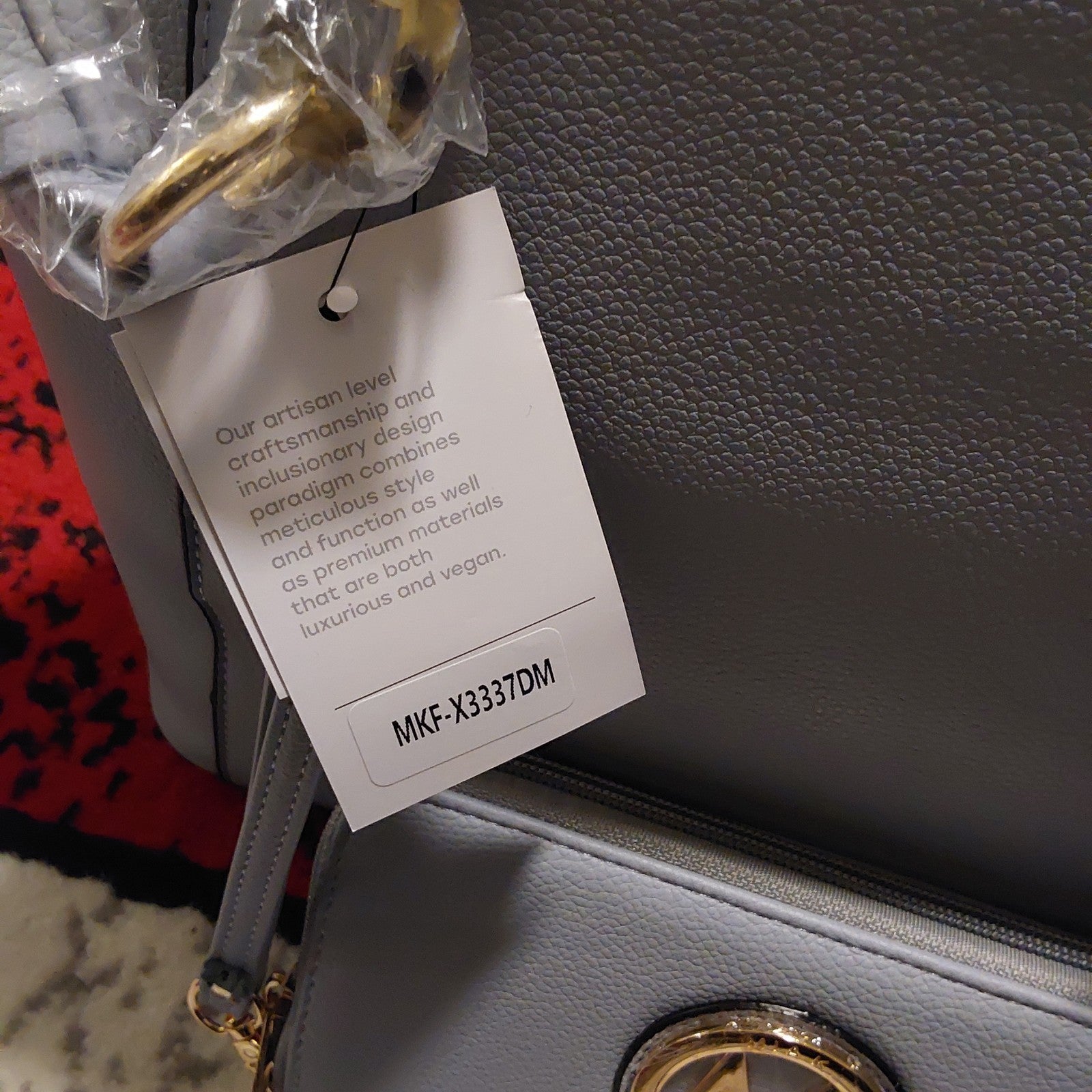 MFK Collection by Mia K Tote Bag & Wristlet Vegan Leather Gray NWT 🔥🔥🔥