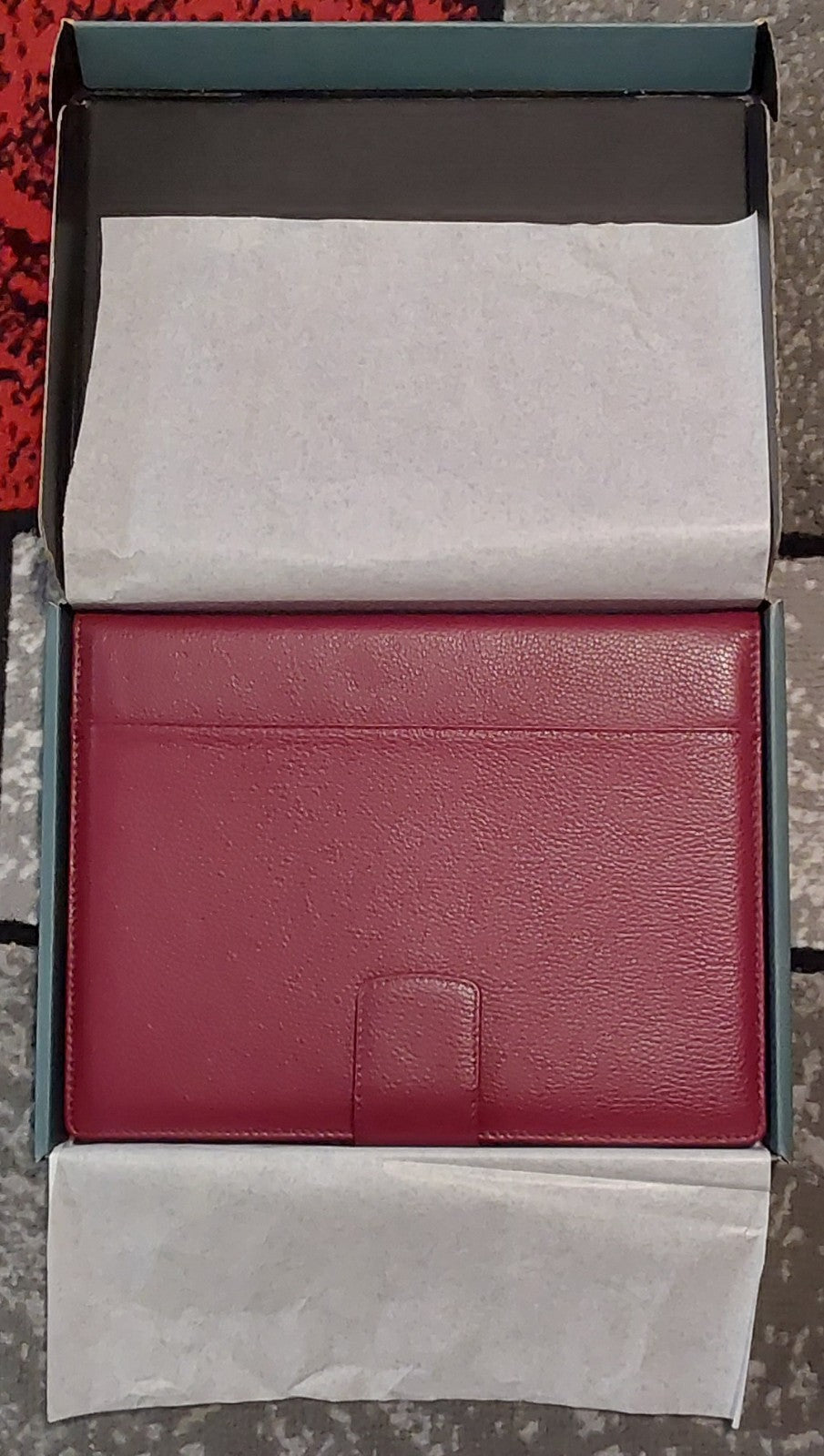 Maruse Italian Leather Executive Magnetic Padfolio Fold Organizer Wine NIB🔥🔥🔥