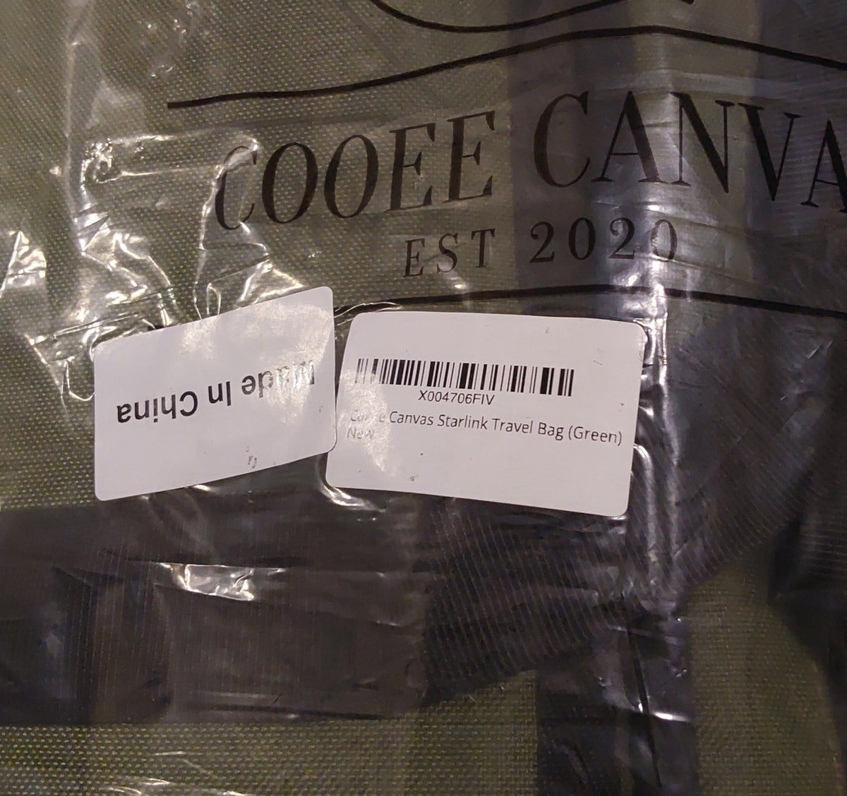 Cooee Canvas Starlink Large Durable Travel Bag Zip Duffle Olive NEW🔥🔥🔥 