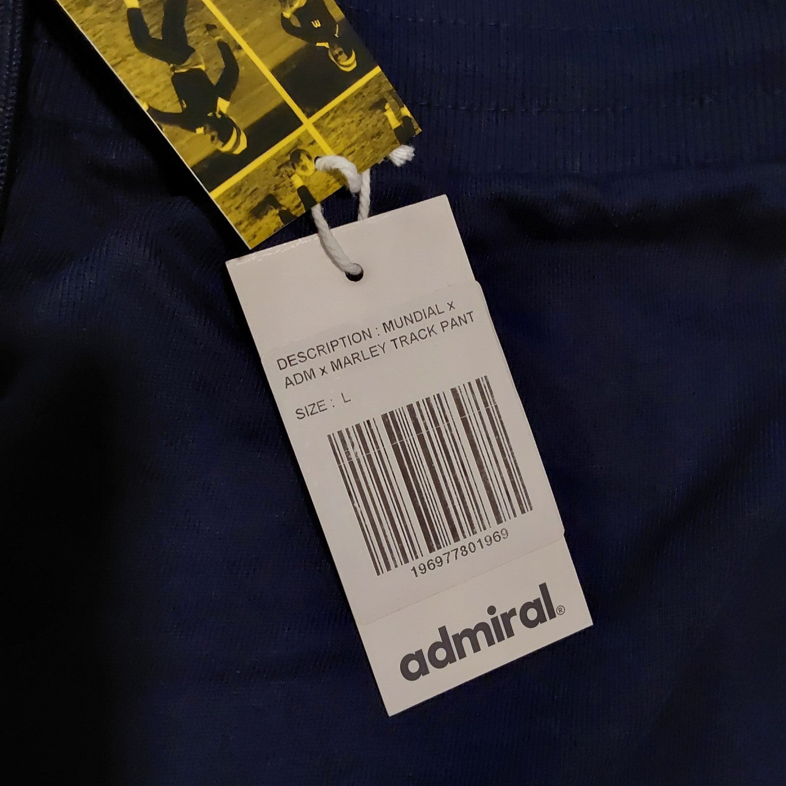 Bob Marley x Mundial x Admiral Track Pants in Navy & Red Size L NWT 🔥🔥🔥