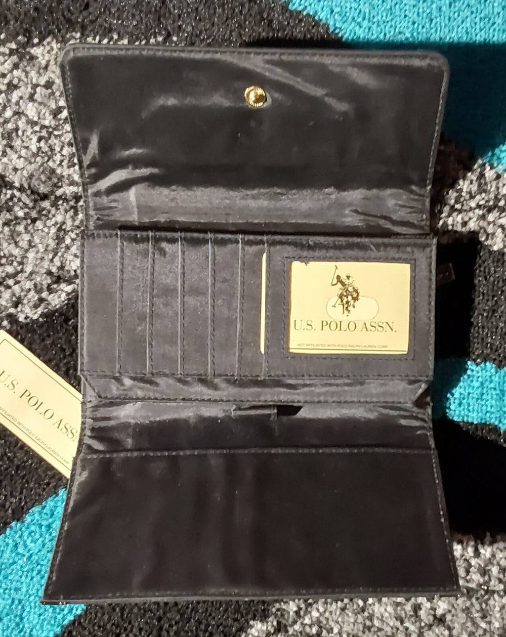 U.S. POLO ASSN. Checkbook Wallet Card Holder Monogram NWT 🔥🔥🔥