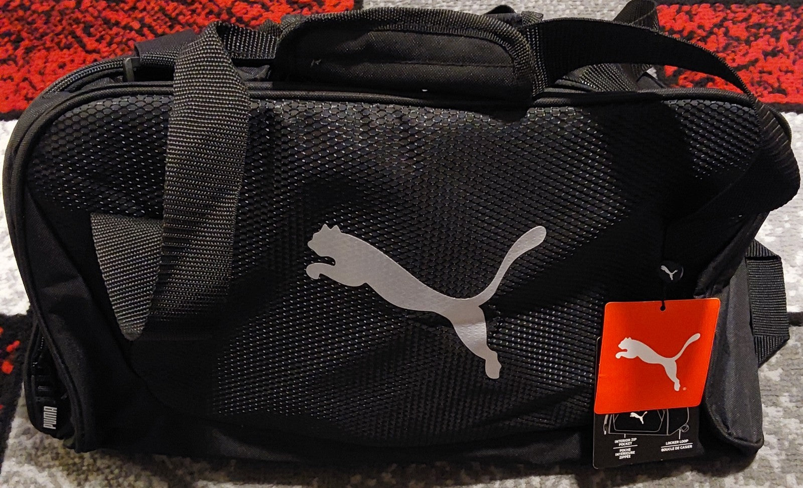 Puma Sports Duffle Bag Black And Silver NWT 🔥🔥🔥