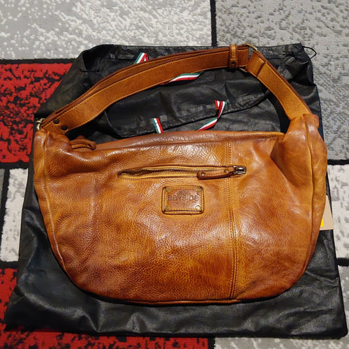 BAYSIDE84 PELLETTERIA Italy Brown Leather Sling Bag NWT 🔥🔥🔥