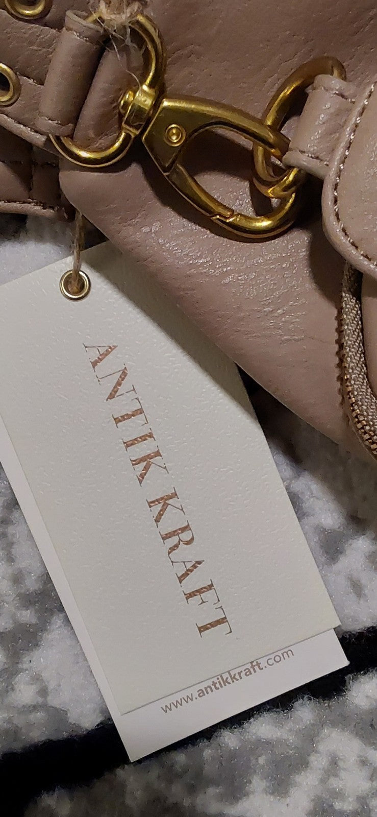 Antik Kraft Strap Sling Backpack Soft Leather Crossbody Taupe NWT 🔥🔥🔥