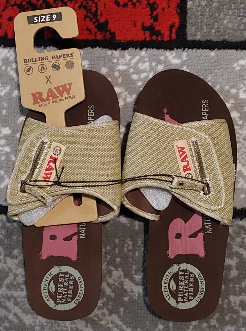 RAW X Rolling Papers Slide Sandals Size 9 NWT 🔥🔥🔥