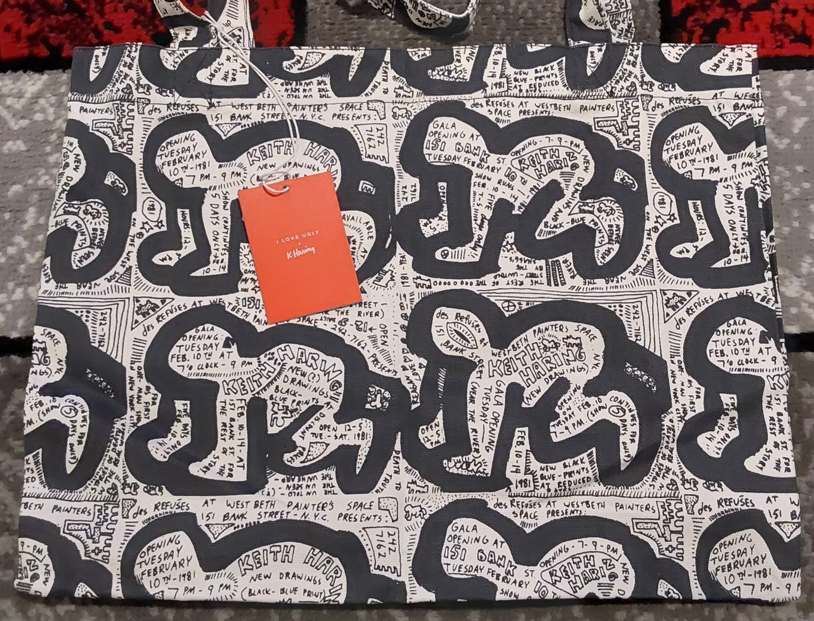 I Love Ugly x Keith Haring Collection Canvas Tote NWT 🔥🔥🔥