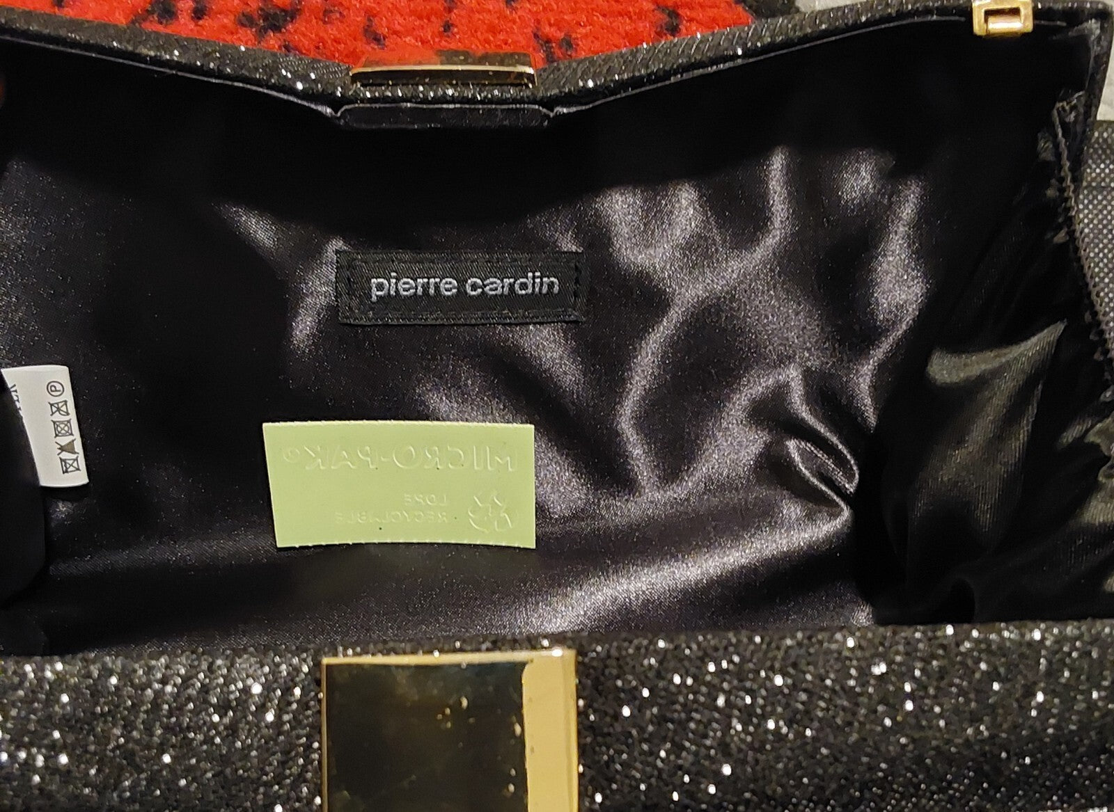 PIERRE CARDIN Hard Bowtie Clutch Chain Purse Black New🔥🔥🔥Blemished