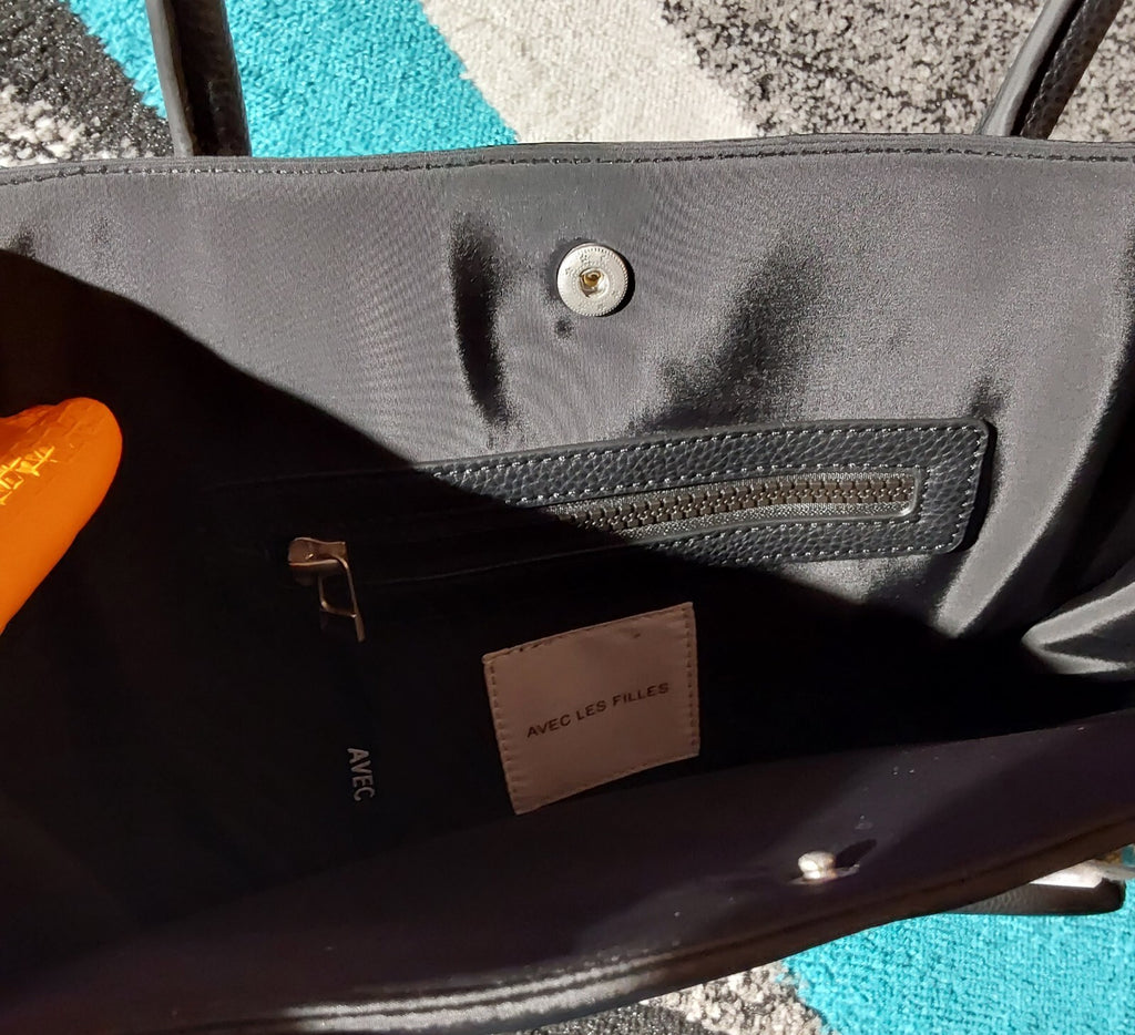 Avec Les Filles Mixed Material Tote Bag Black (High Quality)Rare NWT🔥🔥🔥