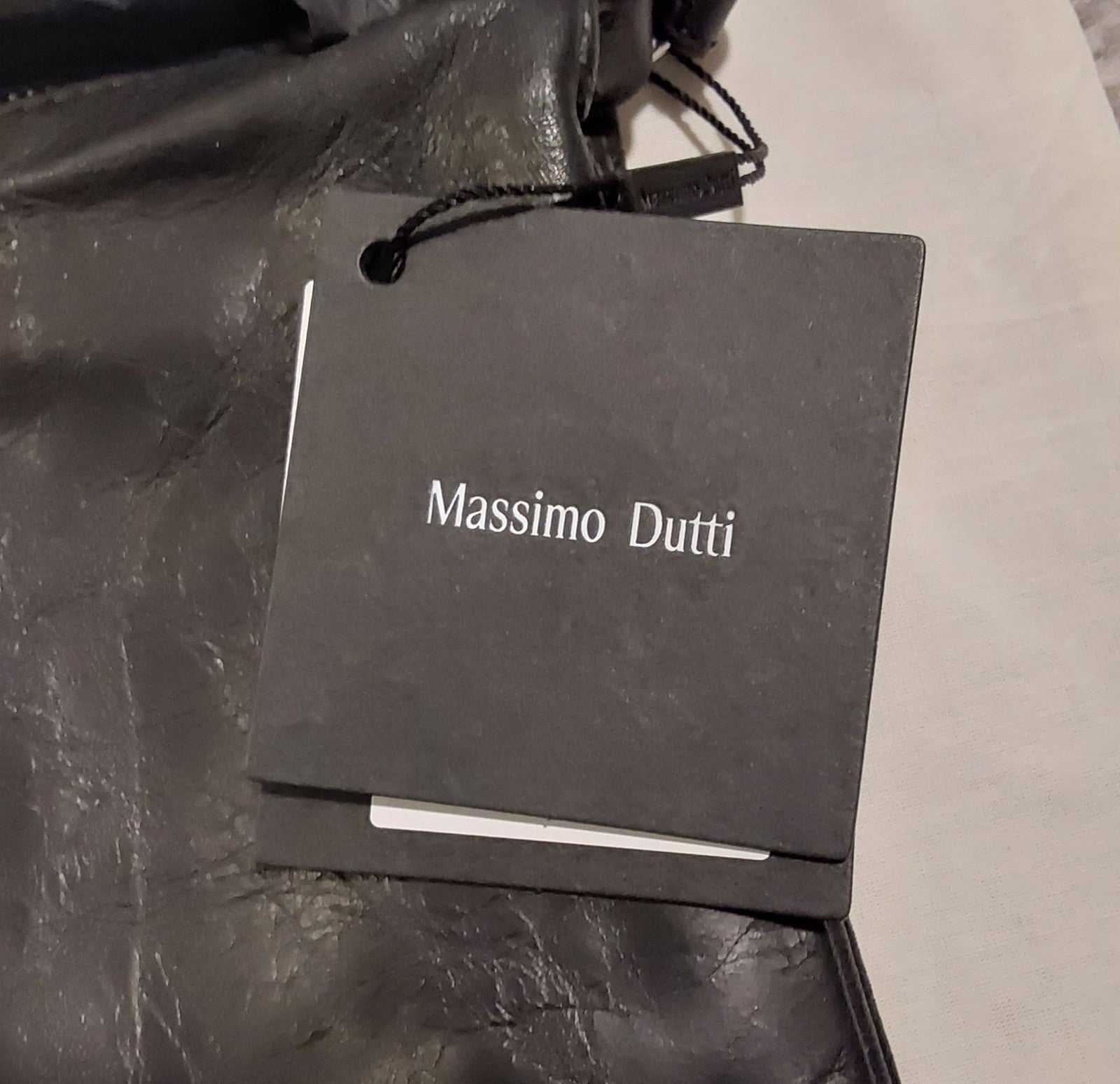 Massimo Dutti Distressed Nappa Leather Crossbody Black NWT 🔥🔥🔥