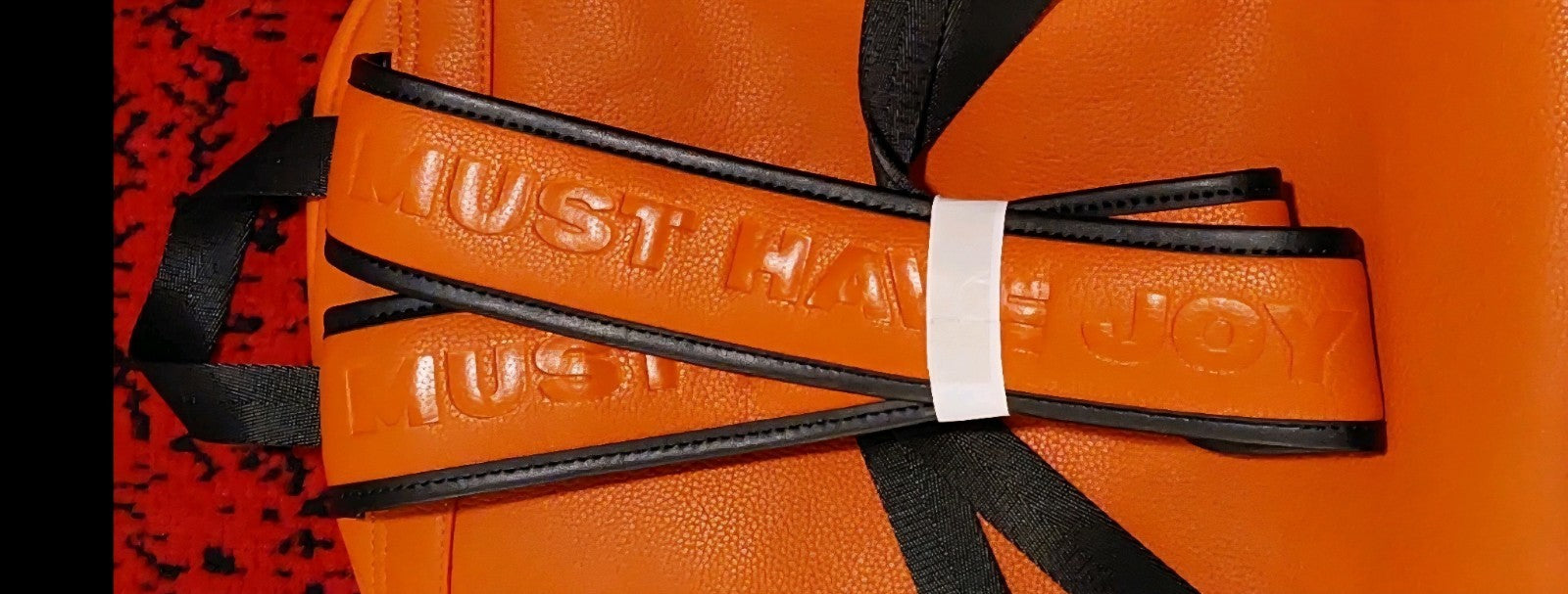 MHJ musthavejoy "I'm Bossed Bag" Monogram Logo Backpack Orange New🔥🔥🔥