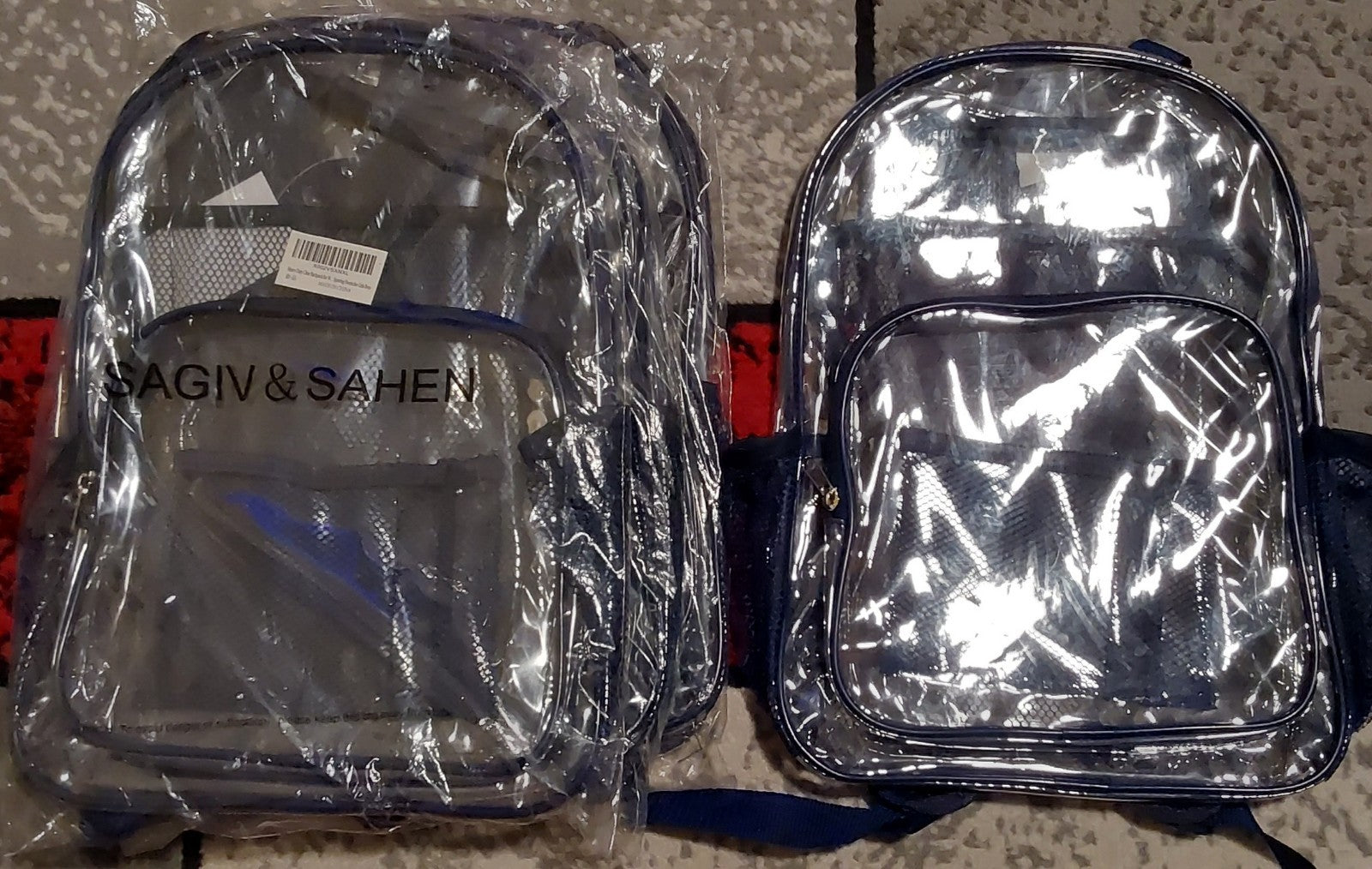 Sagiv & Sahen Heavy Duty Clear PVC Backpack  Medium Lot Of 4 NWT 🔥🔥🔥