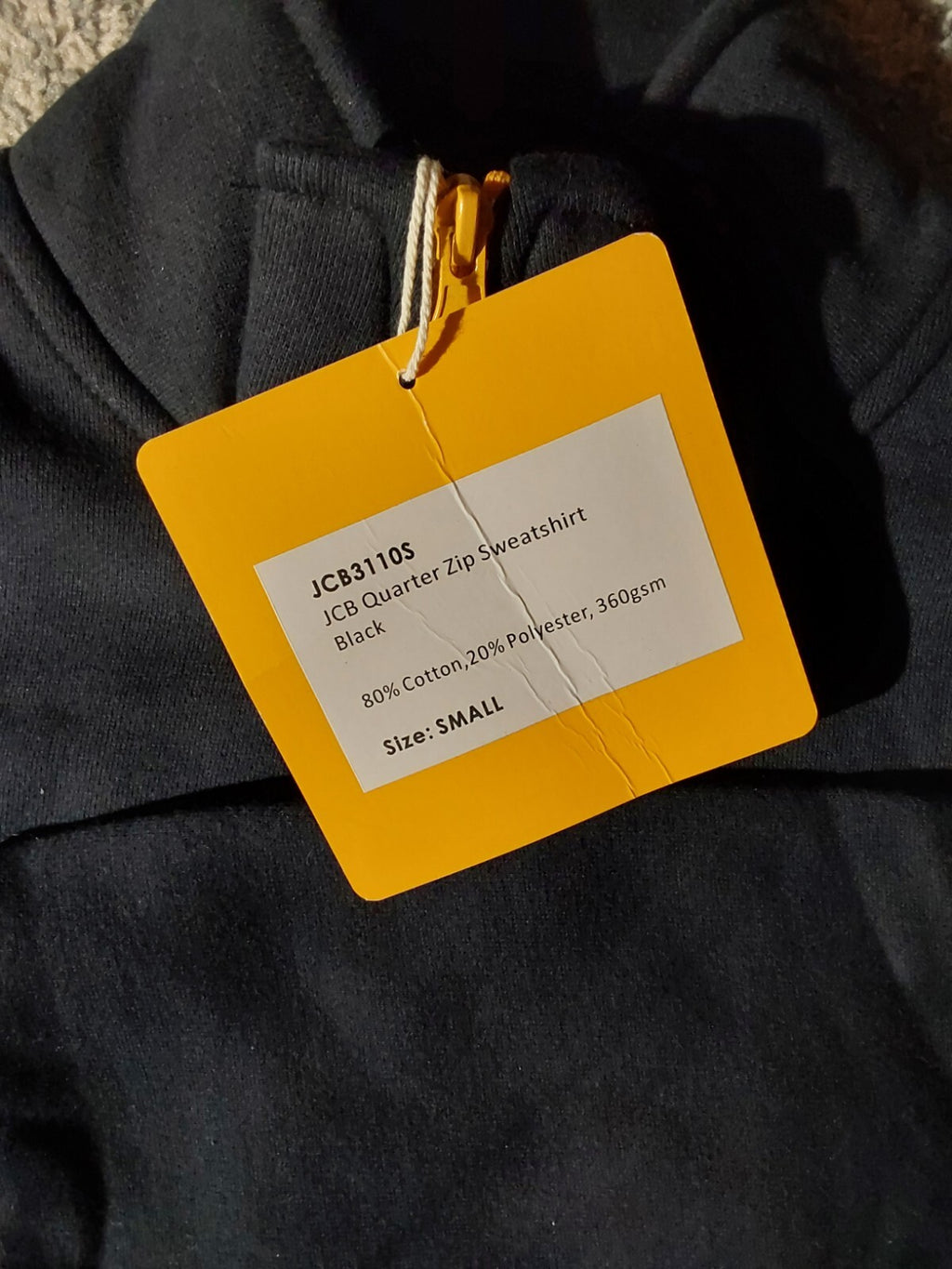 Official JCB 1/4 Zip Logo Long Sleeve Sweatshirt Small Black NWT🔥🔥🔥