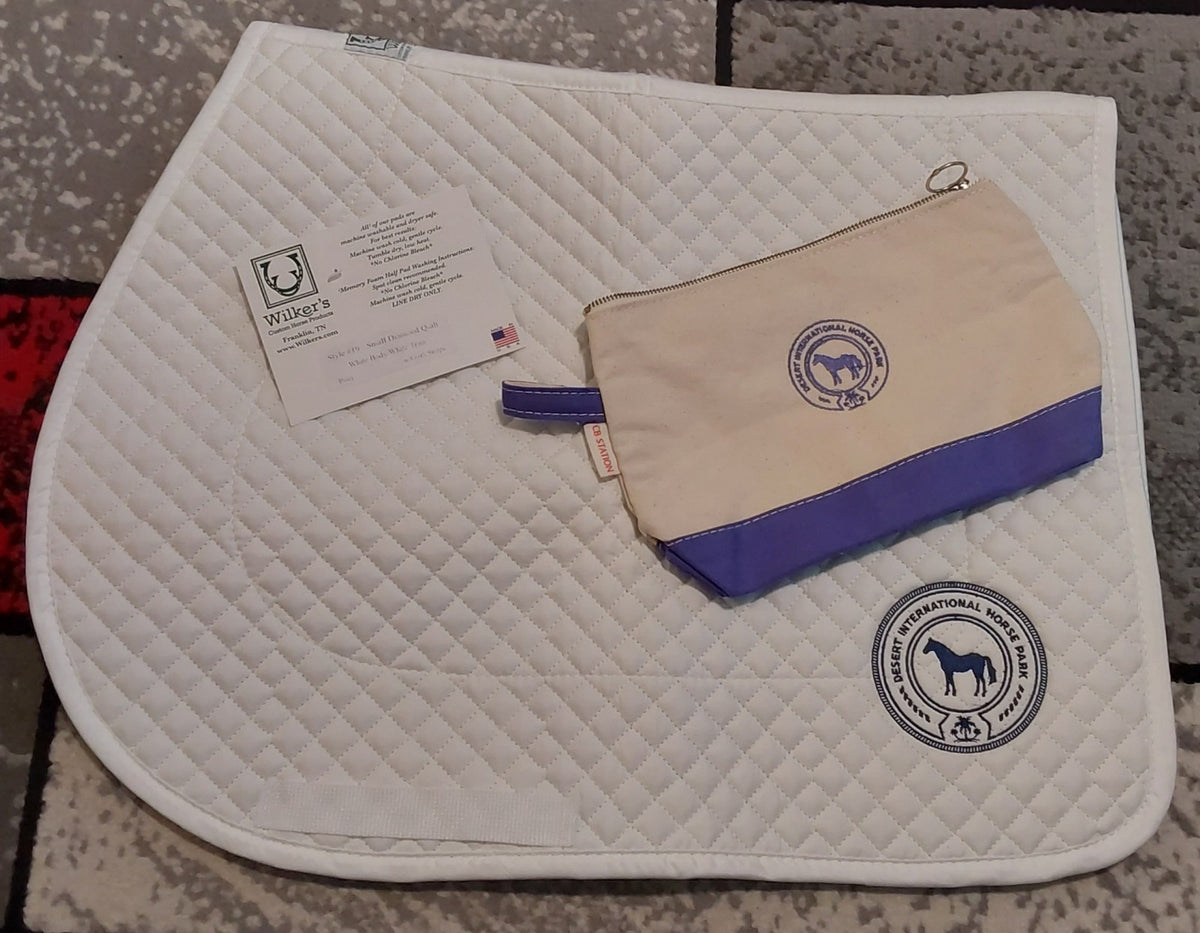 Wilkers Quilted Pony Pad & CB Station Small Canvas Zip Bag W/ Logo Purple 🔥🔥🔥
