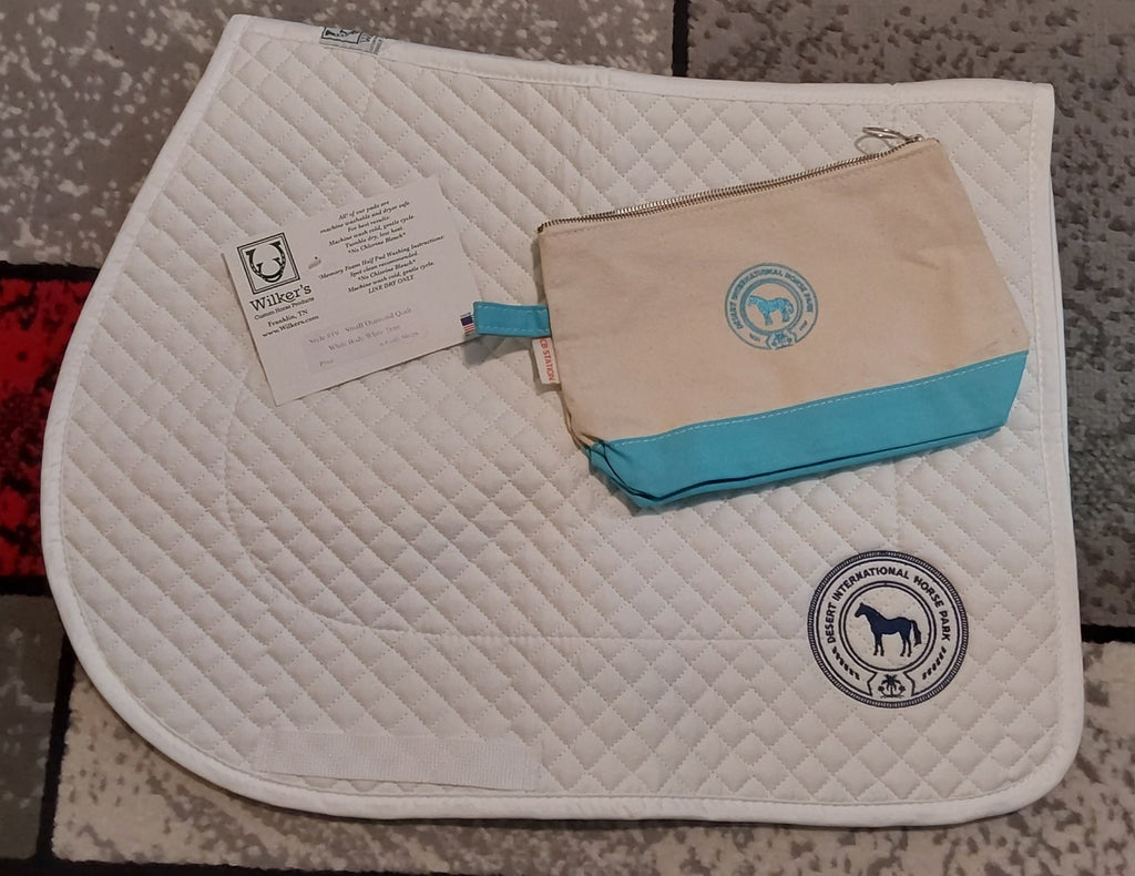 Wilkers Quilted Pony Pad & CB Station Small Canvas Zip Bag W/ Logo Blue 🔥🔥🔥