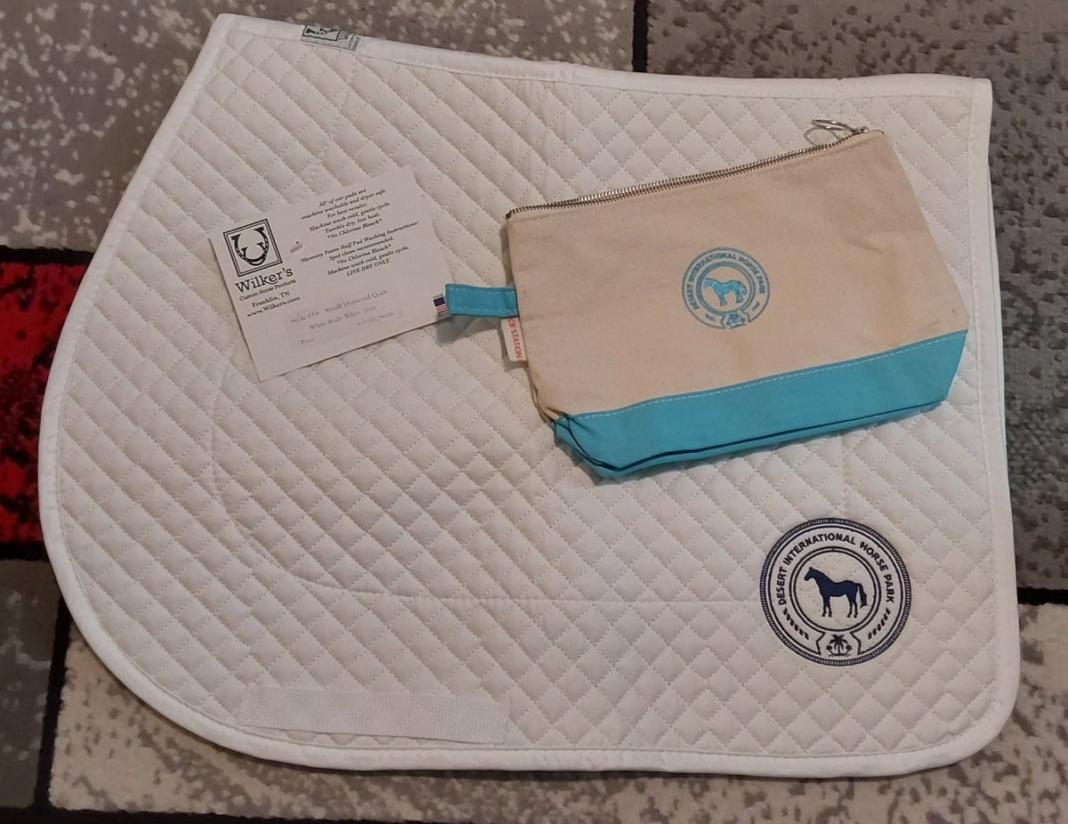 Wilkers Quilted Pony Pad & CB Station Small Canvas Zip Bag W/ Logo Blue 🔥🔥🔥