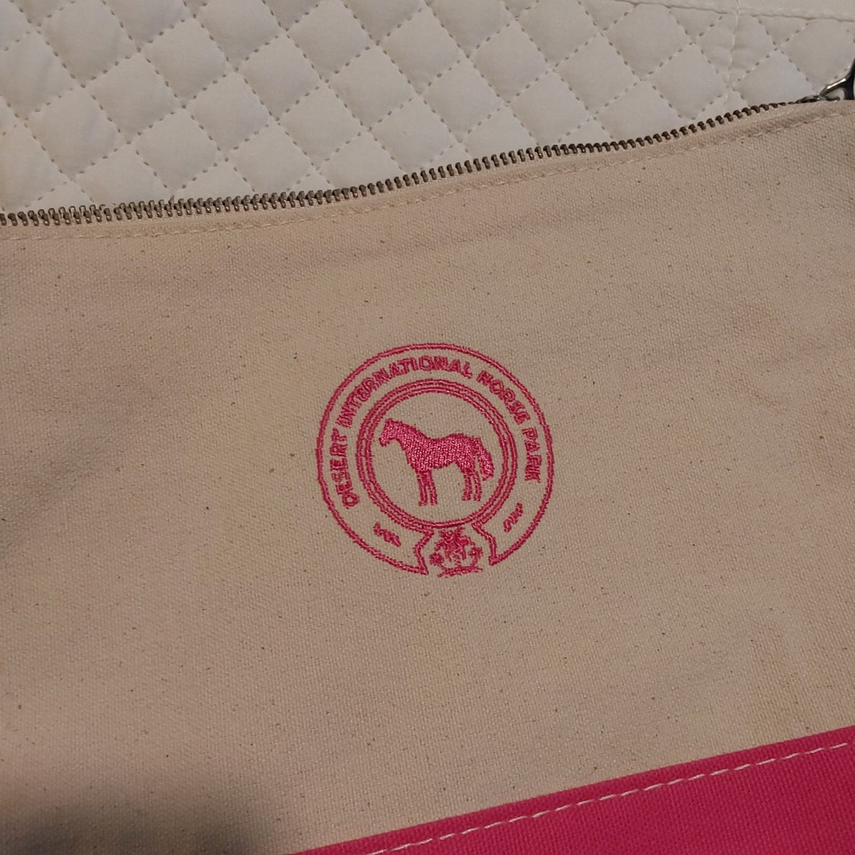 Wilkers Quilted Pony Pad & CB Station Small Canvas Zip Bag W/Logo Pink 🔥🔥🔥