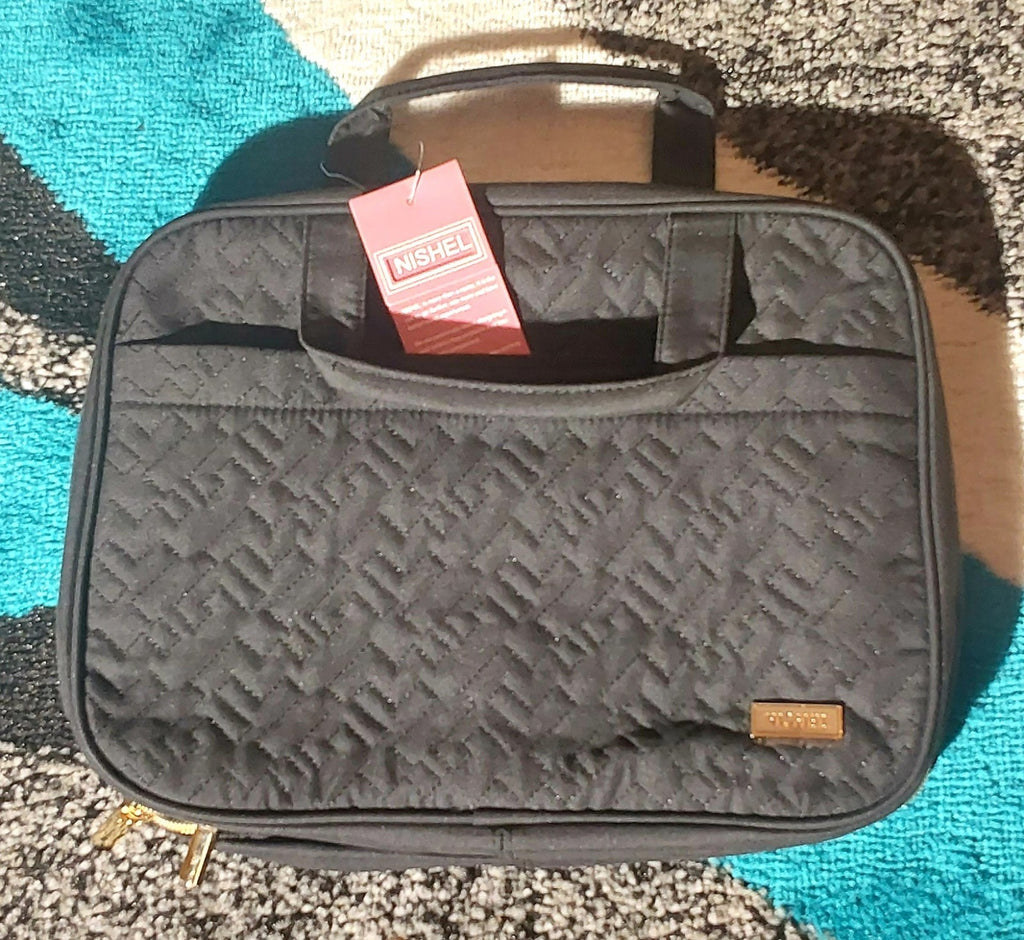 NISHEL Travel Toiletry Bag  Hanging Organizer - 10" x 8" x 4"  Black NWT 🔥🎁🔥