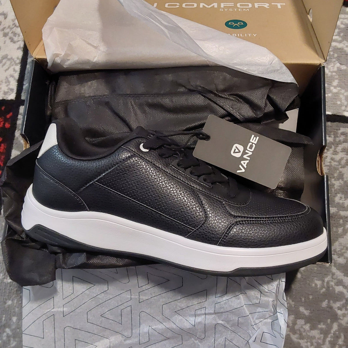 Vance Co Swift Tru Comfort Mens Sneakers Black Sz 13WD NIB 🔥🔥🔥