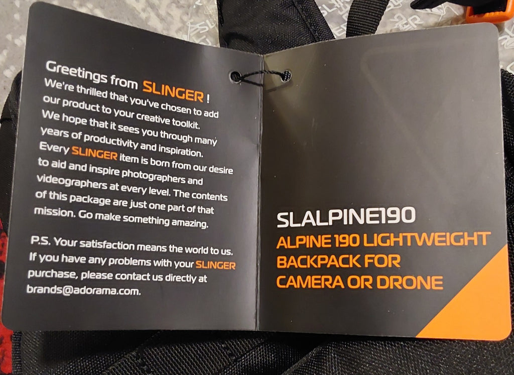 Slinger Alpine 190 Camera Backpack Black NWT 🔥🔥🔥