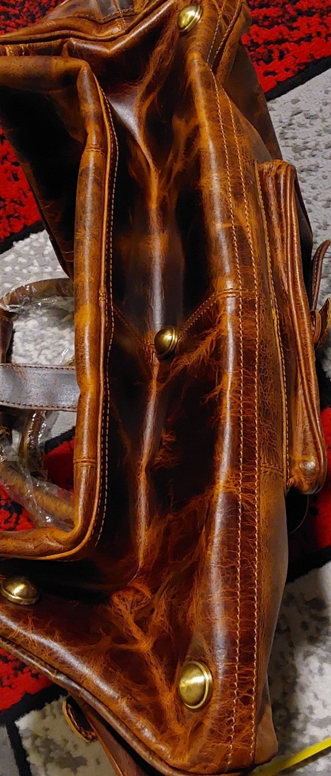 Distressed Brown Leather Duffel Bag Large NEW 🔥🎁🔥