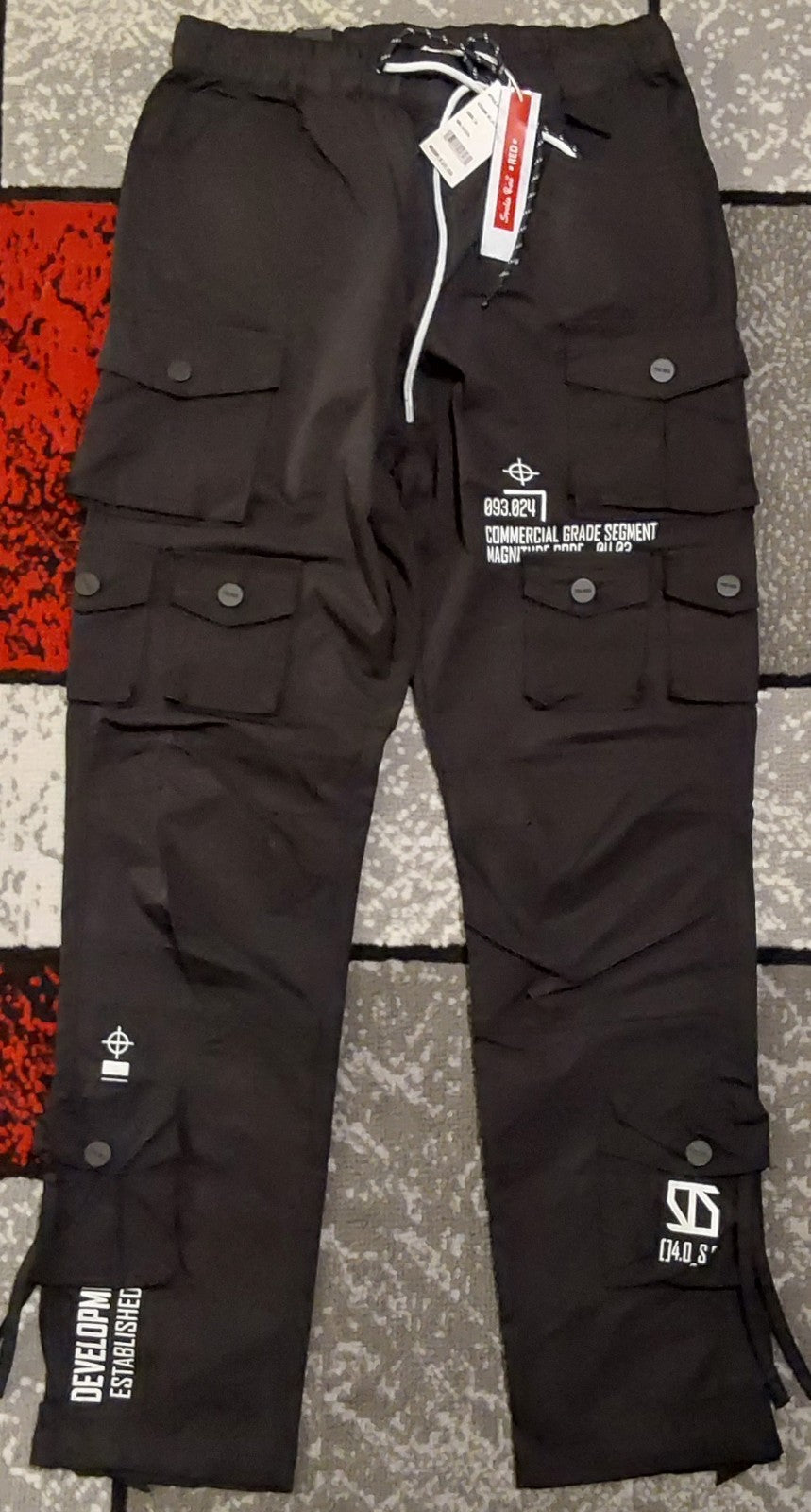 Smoke Rise Red Kai Relaxed Slouch Black Utility Pants Size Medium NWT 🔥🔥🔥