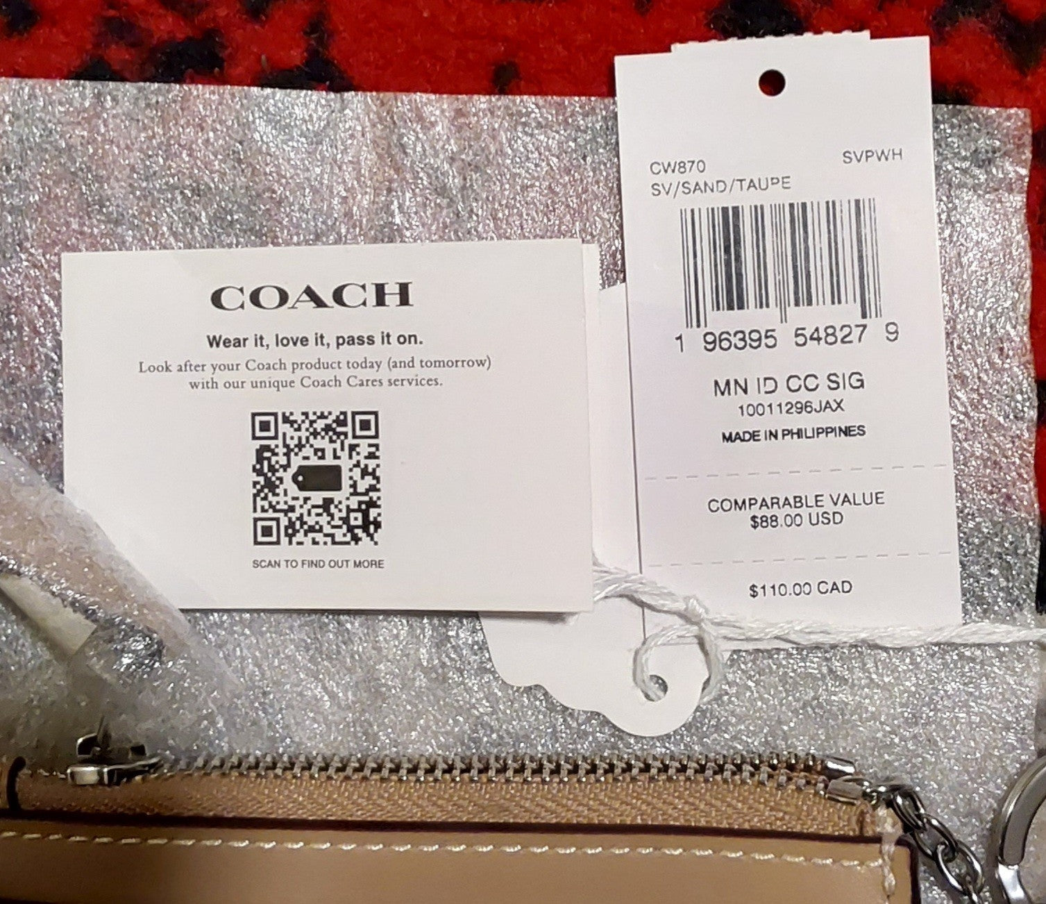 Coach Corner Zip Wristlet Signature & Skinny ID Wallet Sand NWT 🔥🔥🔥
