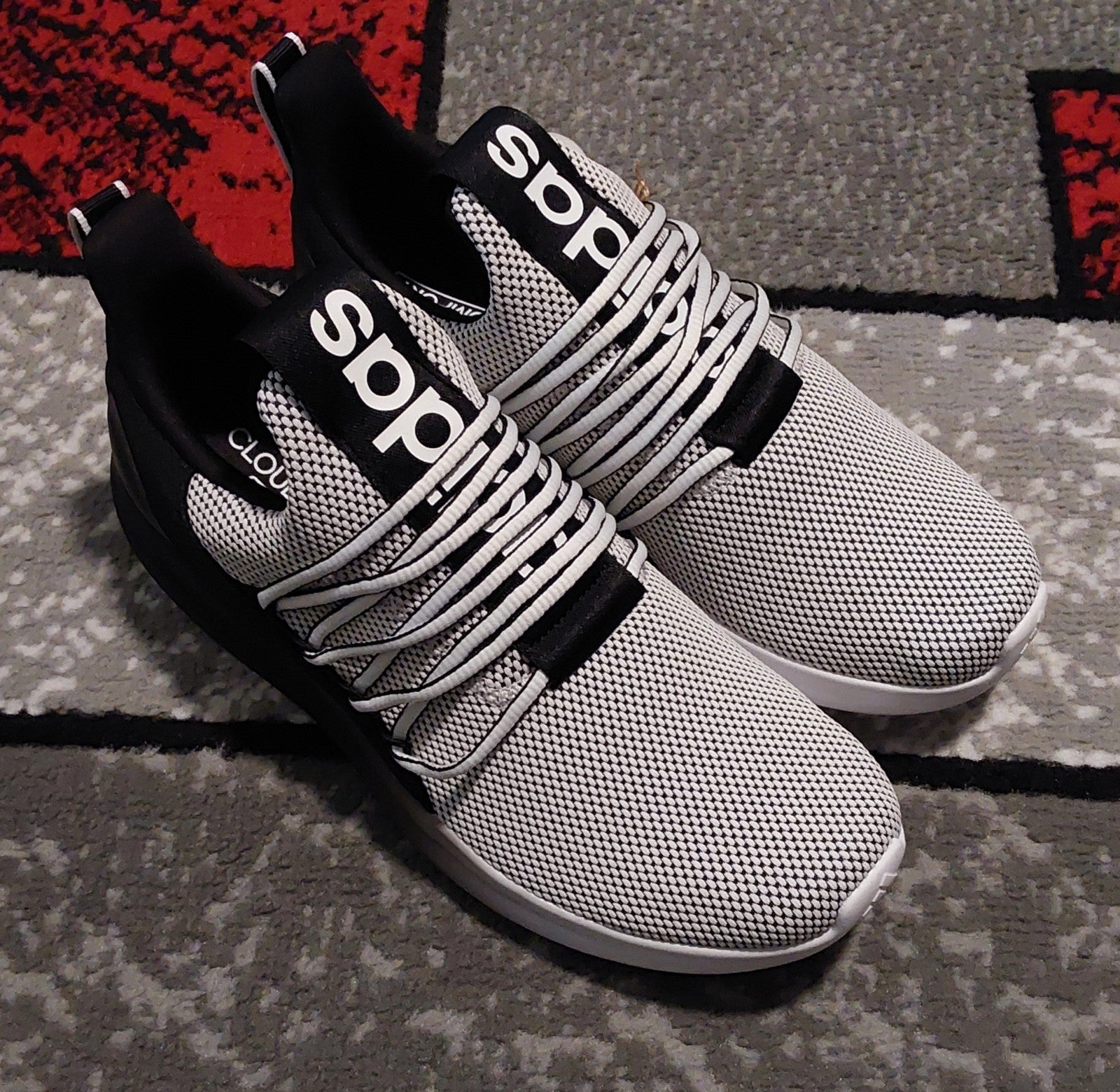 Adidas Lite Racer Adapt 7.0 Trainers Black White M Size 9WD NWOB 🔥🔥🔥