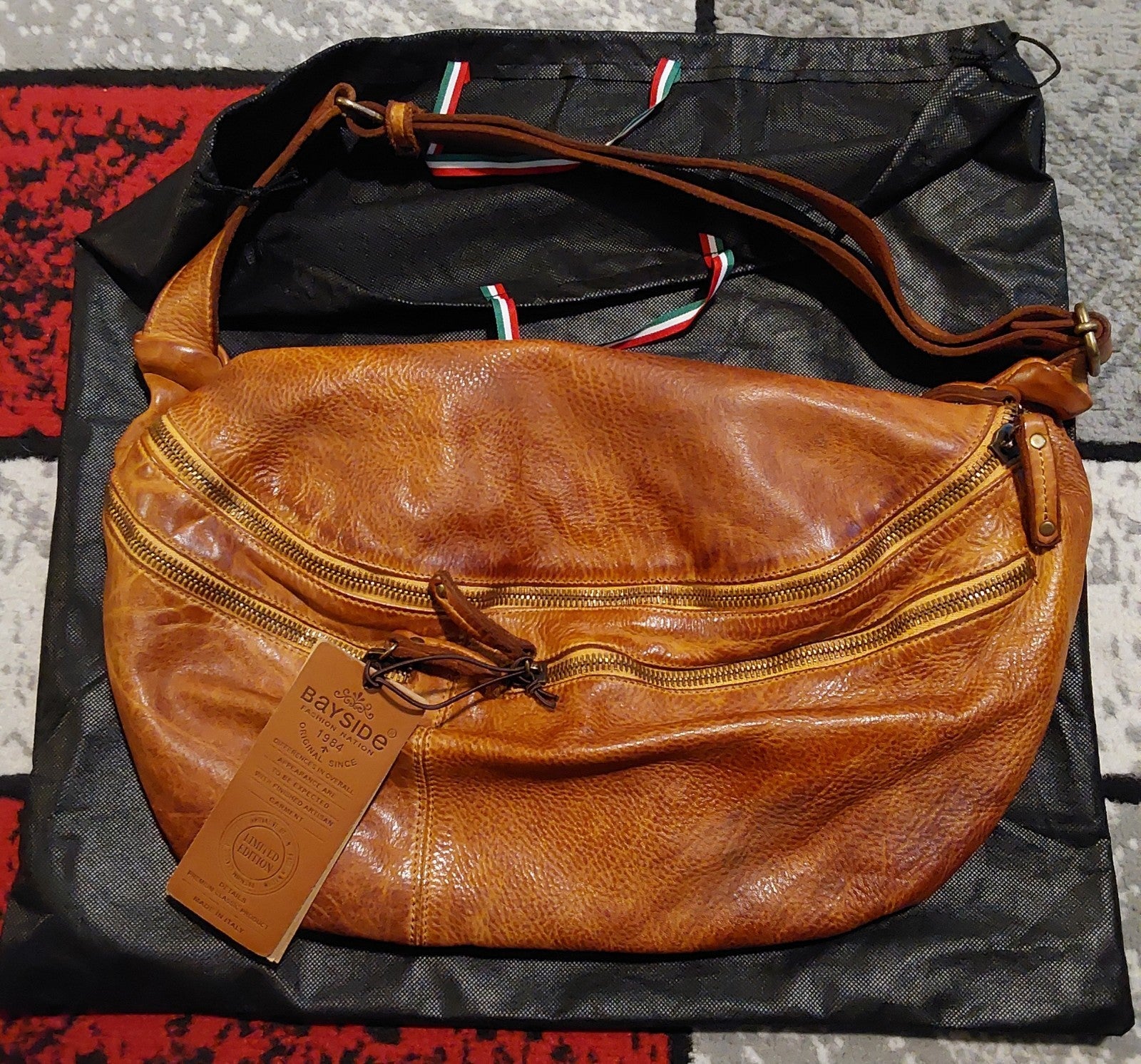 BAYSIDE84 PELLETTERIA Italy Brown Leather Sling Bag NWT 🔥🔥🔥