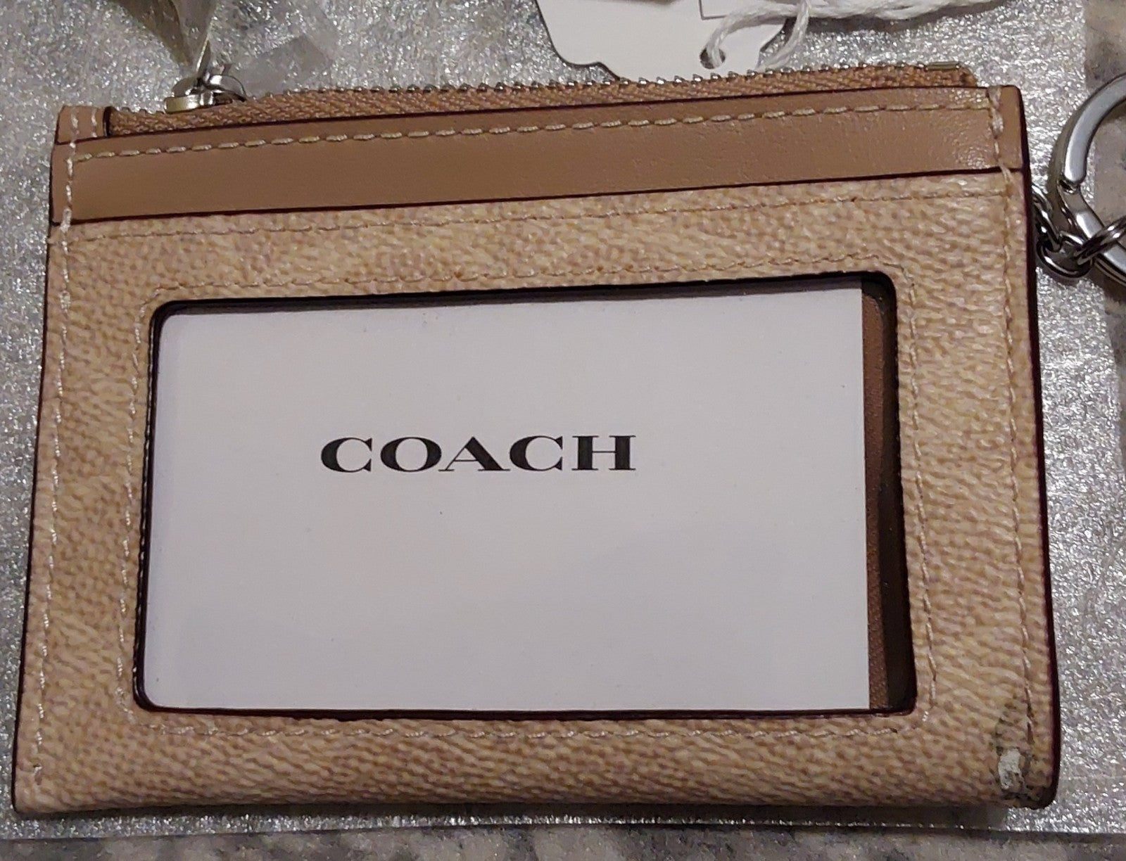 Coach Corner Zip Wristlet Signature & Skinny ID Wallet Sand NWT 🔥🔥🔥
