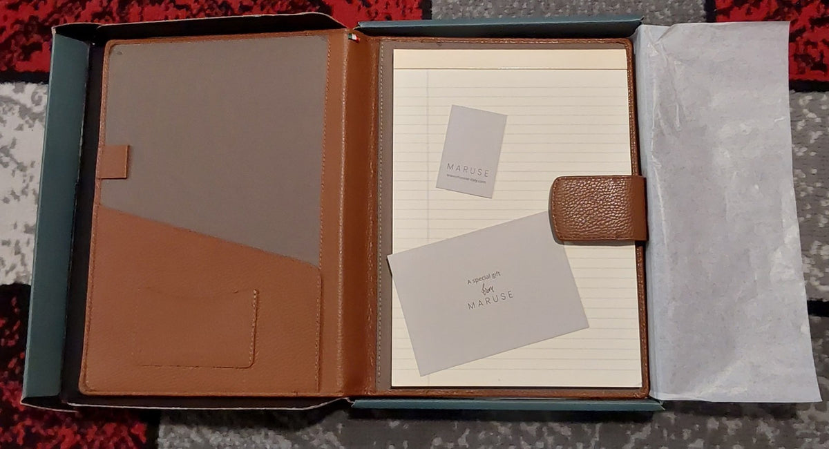 Maruse Italian Leather Executive Magnetic Padfolio Fold Organizer Rope NIB🔥🔥🔥