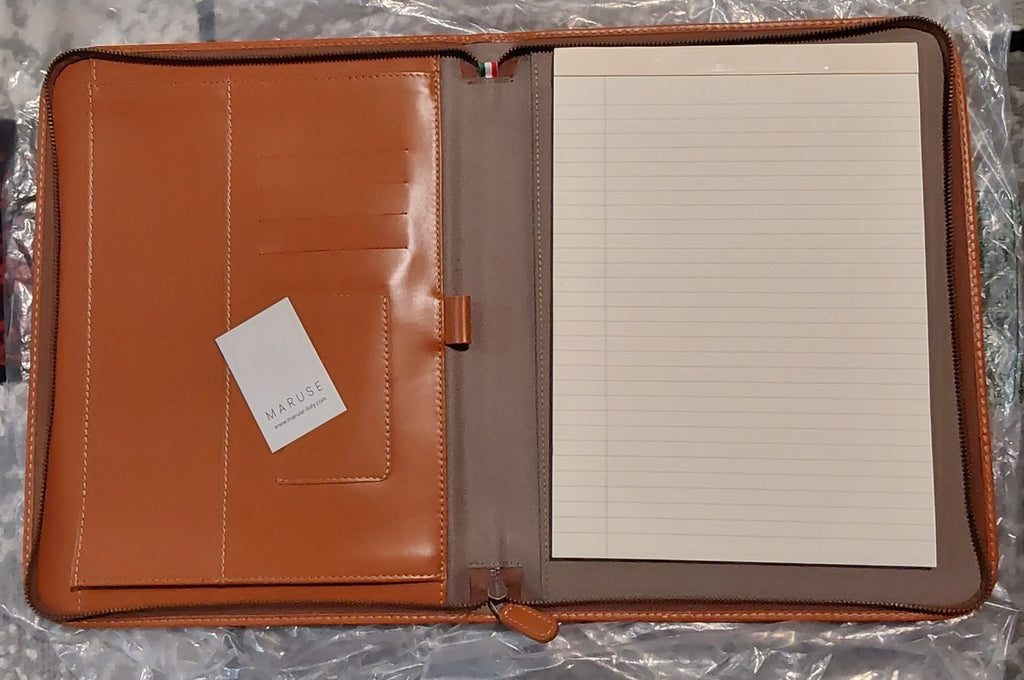 Maruse Italy Premium Luxury Leather Zip Around Portfolio Brown NEW🔥🔥🔥