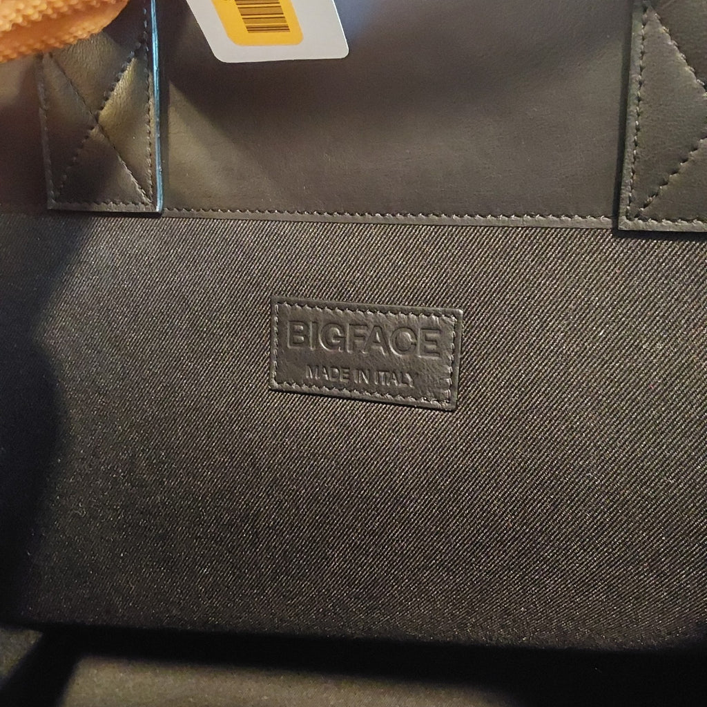 Bigface Xl Tote Bag & Zip Pouch Monogram Embossed Black NWOT 🔥🔥🔥