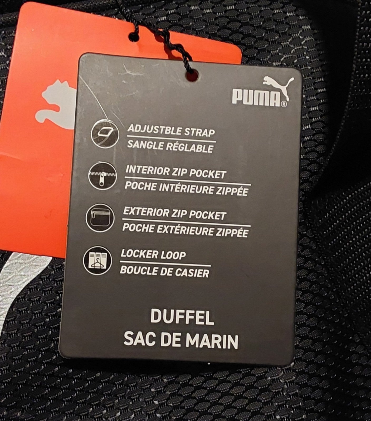 Puma Sports Duffle Bag Black And Silver NWT 🔥🔥🔥