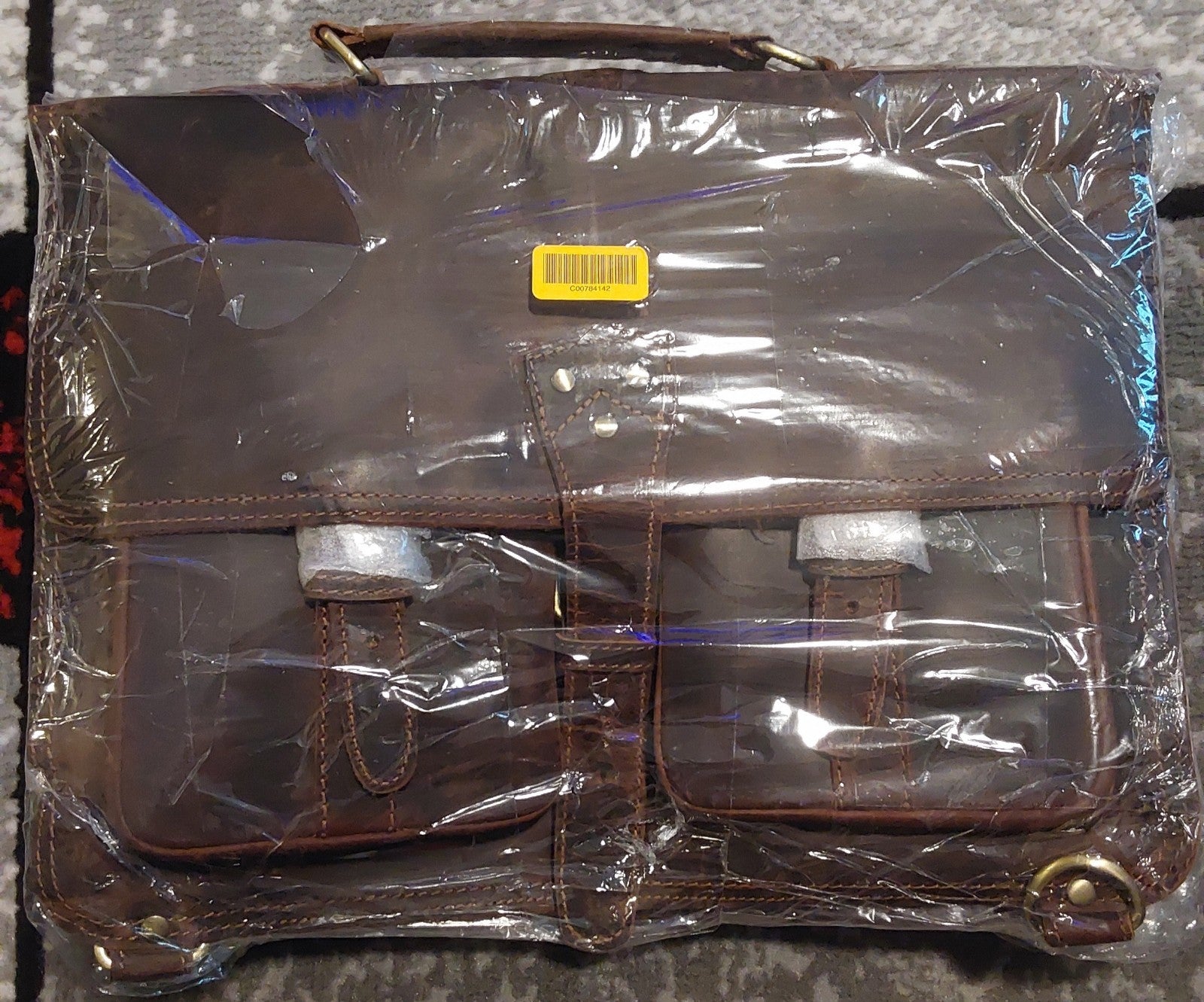 Distressed Leather Messenger Briefcase Bag Chocolate NEW🔥🔥🔥