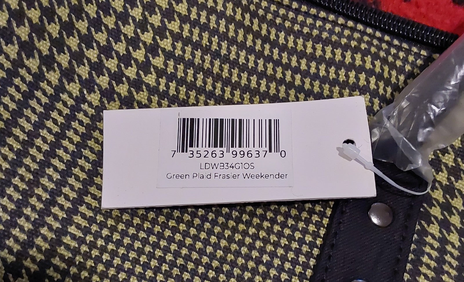 Lulu Dharma Green Plaid Frasier Weekender Bag Overnight Travel Tote NWT 🔥🔥🔥