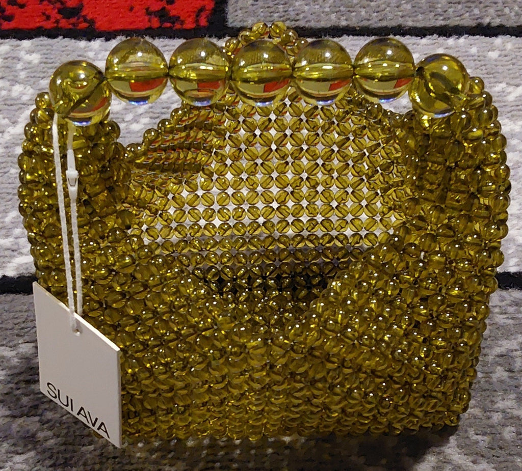 SUI AVA Slouchy Beaded Handbag In Green Grape NWT 🔥🔥🔥
