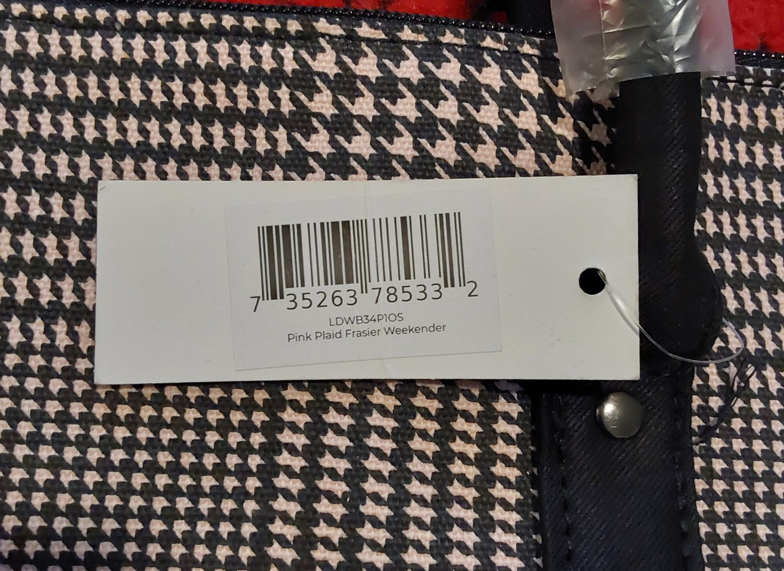 Lulu Dharma Pink Plaid Frasier Weekender Bag Overnight Travel Tote NWT 🔥🔥🔥