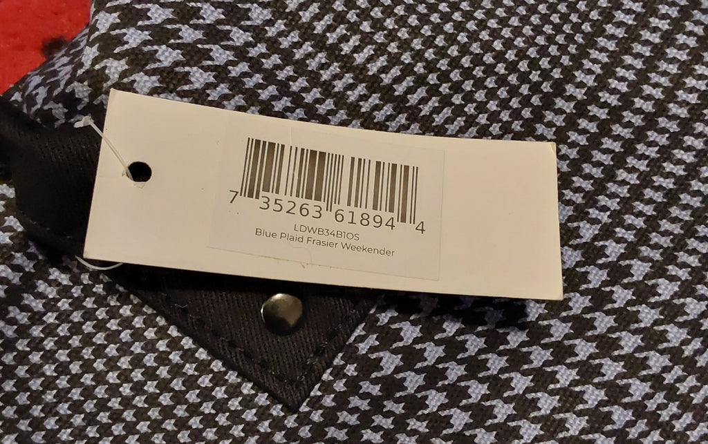 Lulu Dharma Blue Plaid Frasier Weekender Bag Overnight Travel Tote NWT 🔥🔥🔥