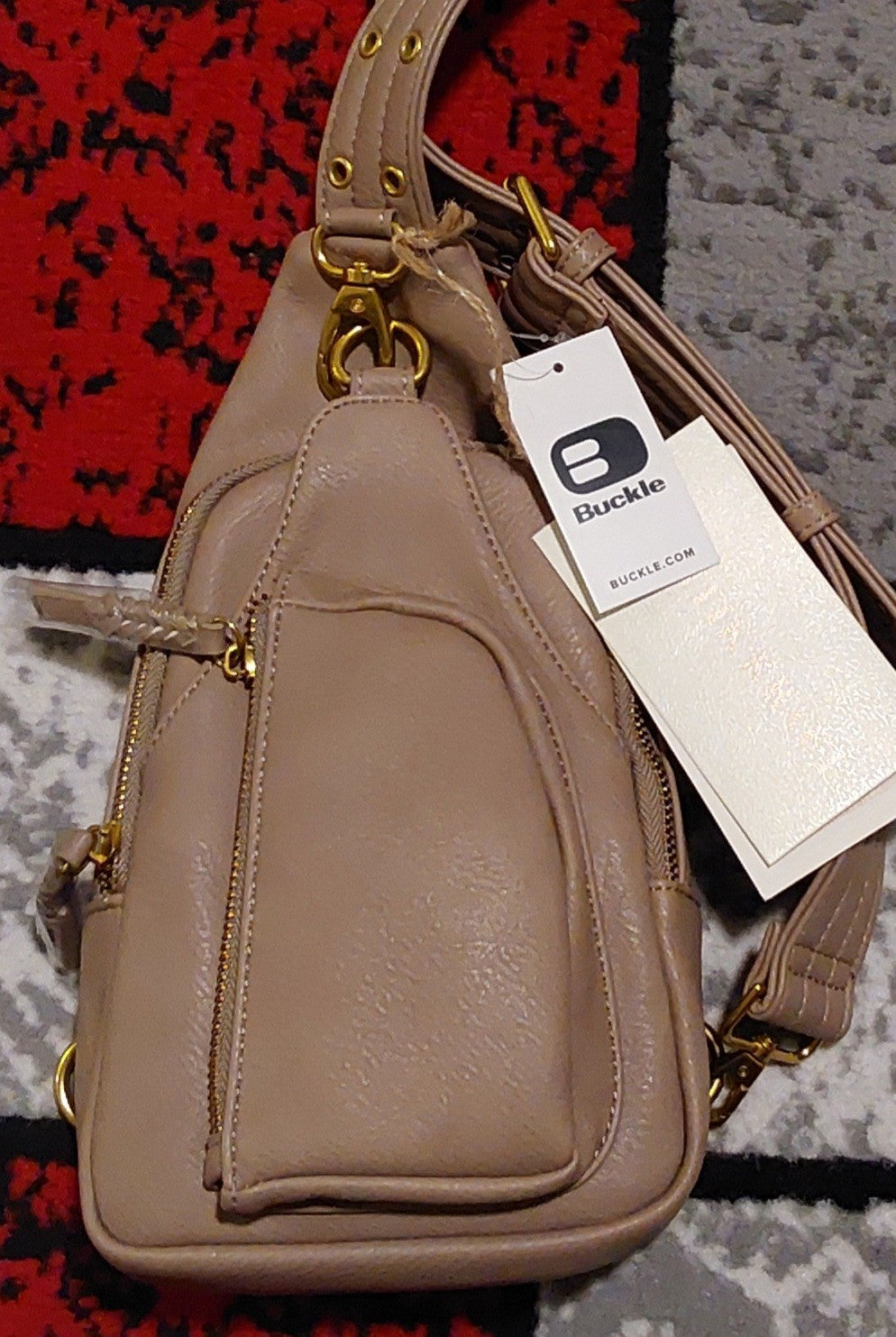 Antik Kraft Strap Sling Backpack Soft Leather Crossbody Taupe NWT 🔥🔥🔥