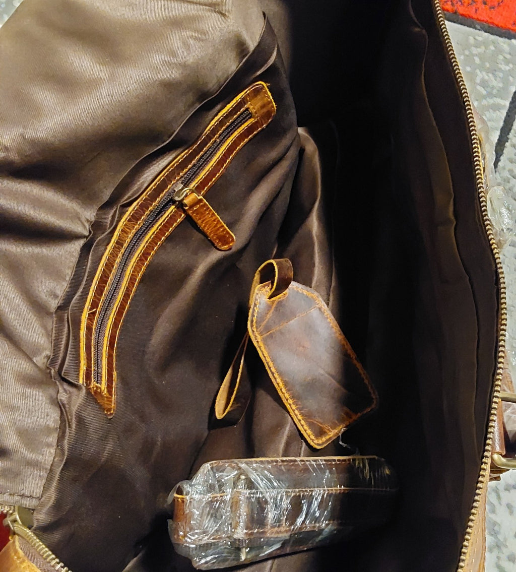 Distressed Brown Leather Duffel Bag Large NEW 🔥🎁🔥