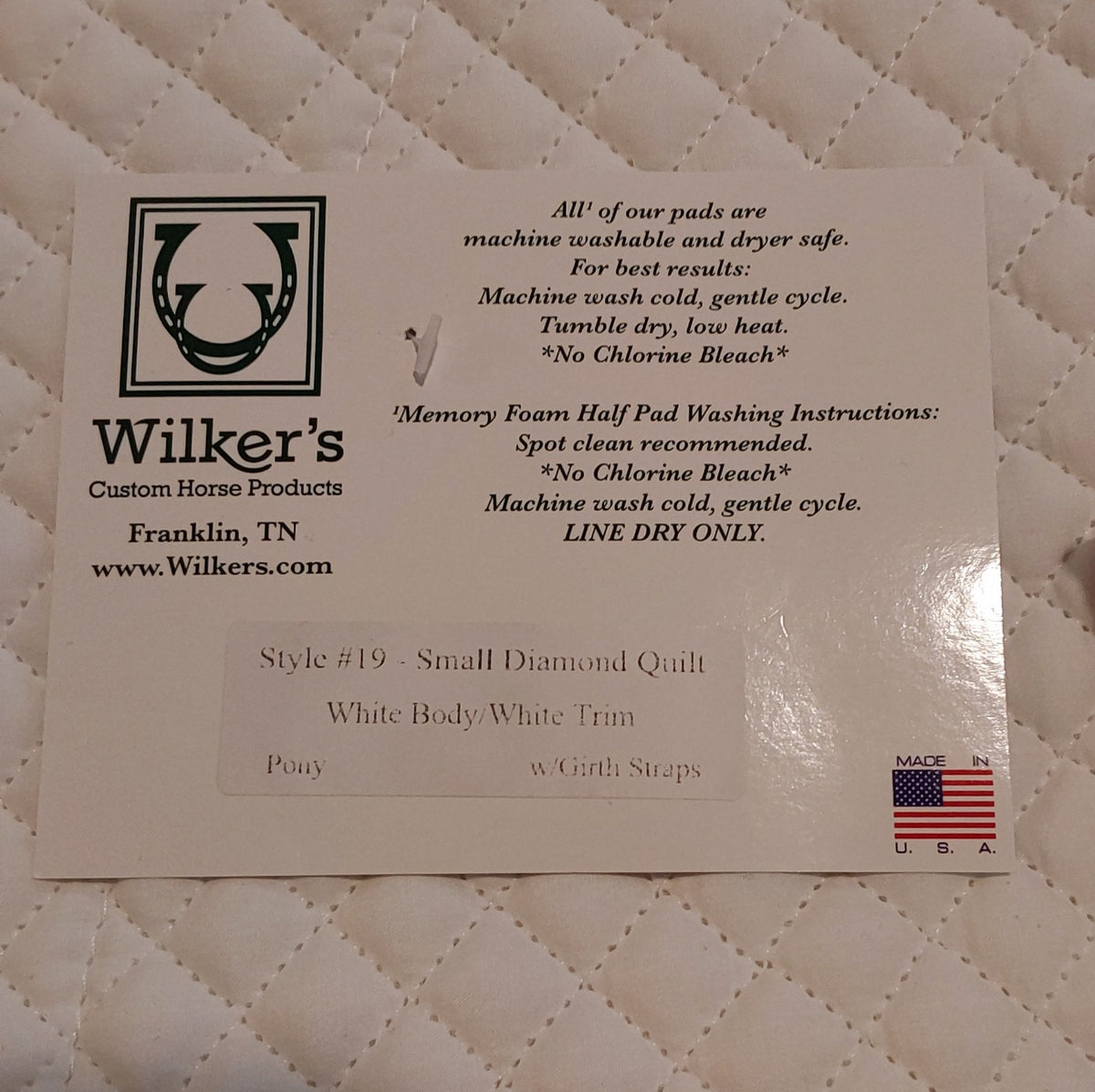 Wilkers Quilted Pony Pad & CB Station Small Canvas Zip Bag W/ Logo Blue 🔥🔥🔥