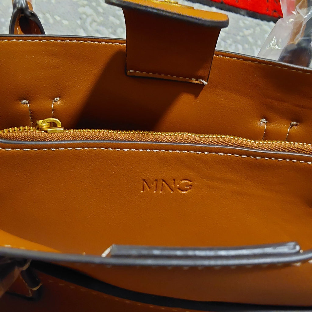 MANGO MNG Citybag Harvey With Lock Accessory Dark Pecan NWT 🔥🔥🔥