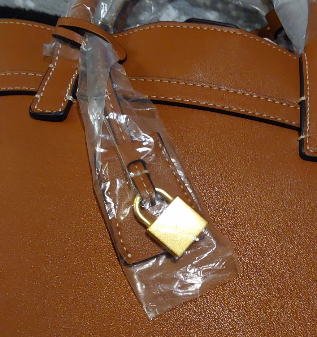 MANGO MNG Citybag Harvey With Lock Accessory Dark Pecan NWT 🔥🔥🔥